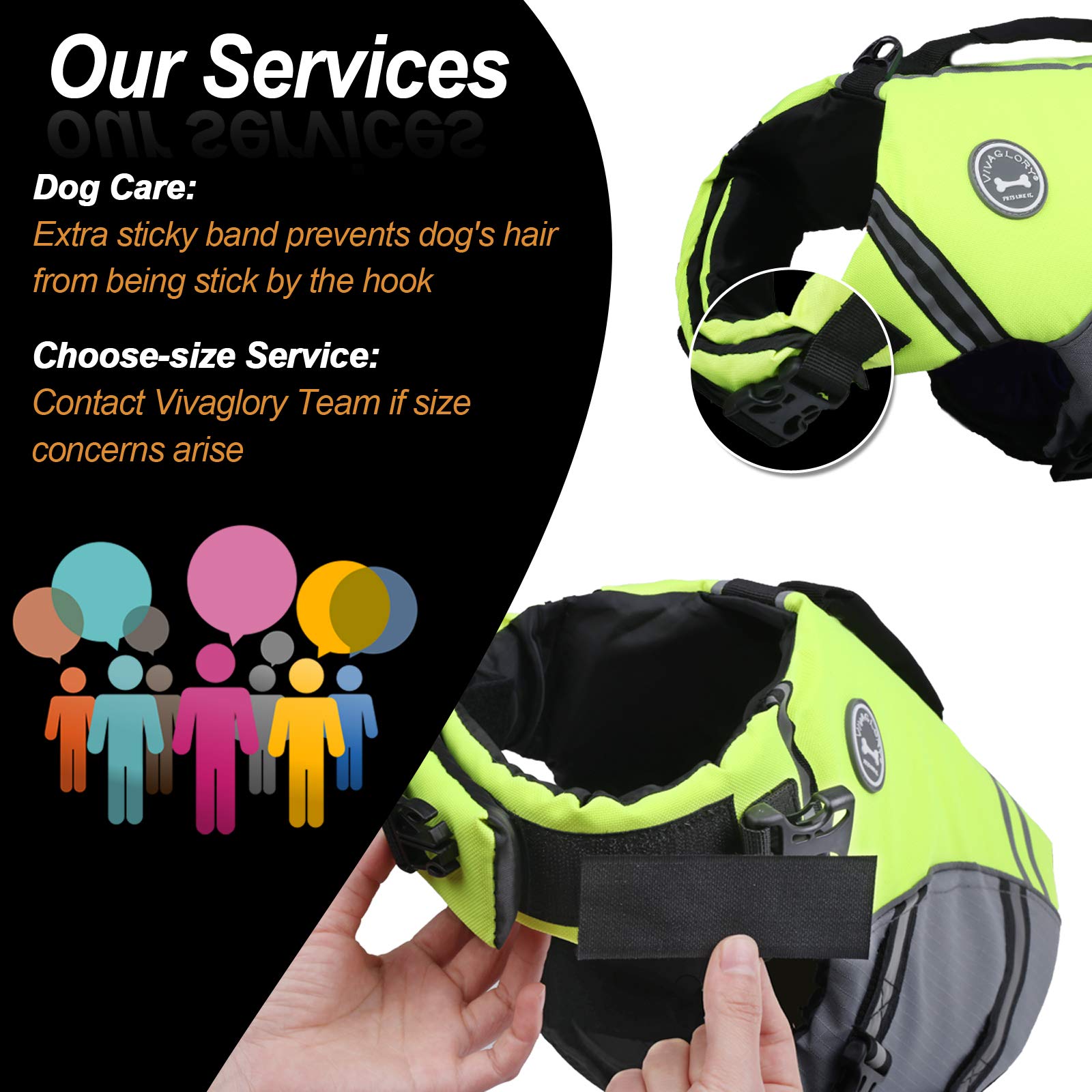 Vivaglory Sports Style Dog Life Jacket With Adjustable & Durable, Extra Flotation Swim Life Vest With Secure Fastening System Fo