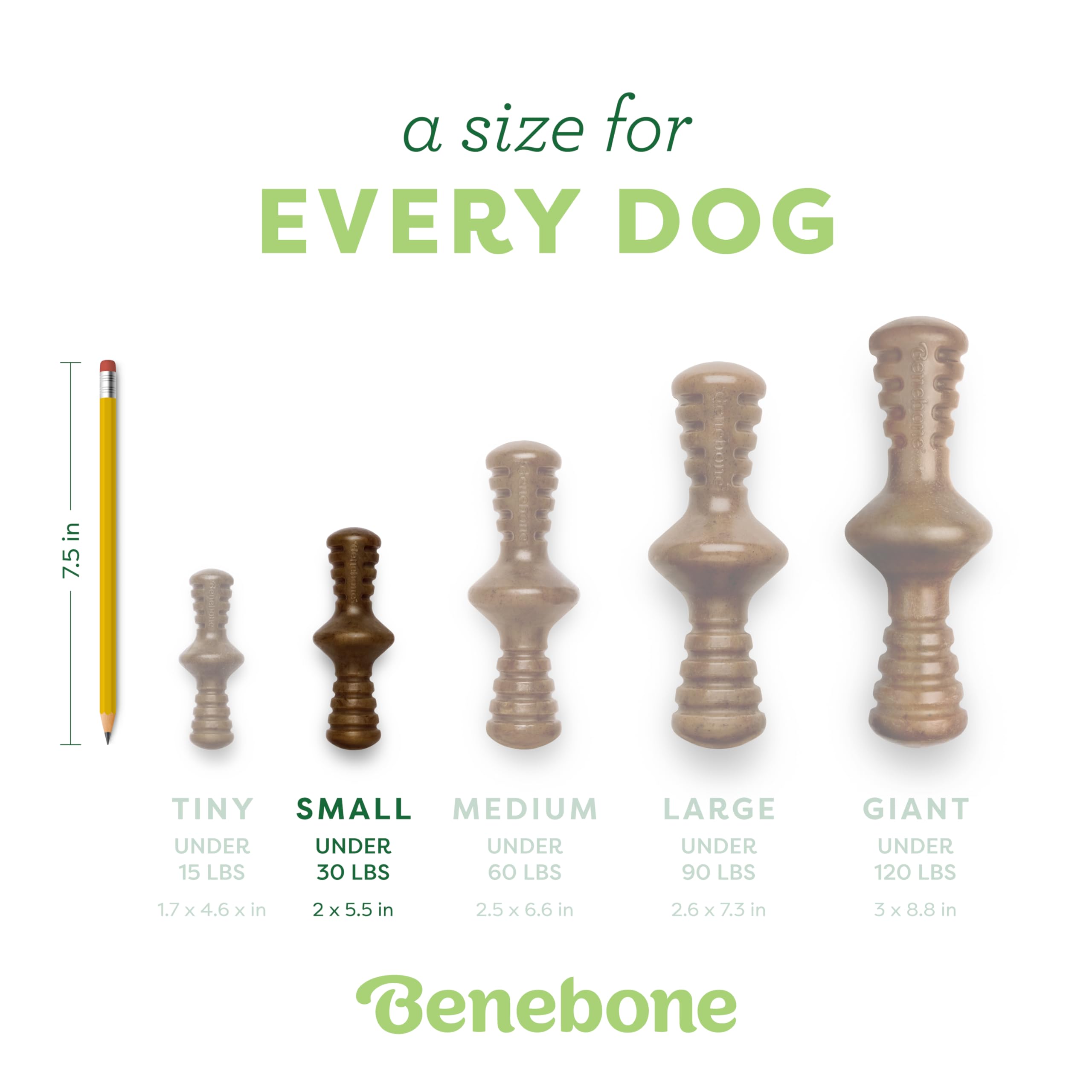 Benebone Zaggler Rolling Dog Chew Toy For Aggressive Chewers, Real Peanut, Made In Usa, Small