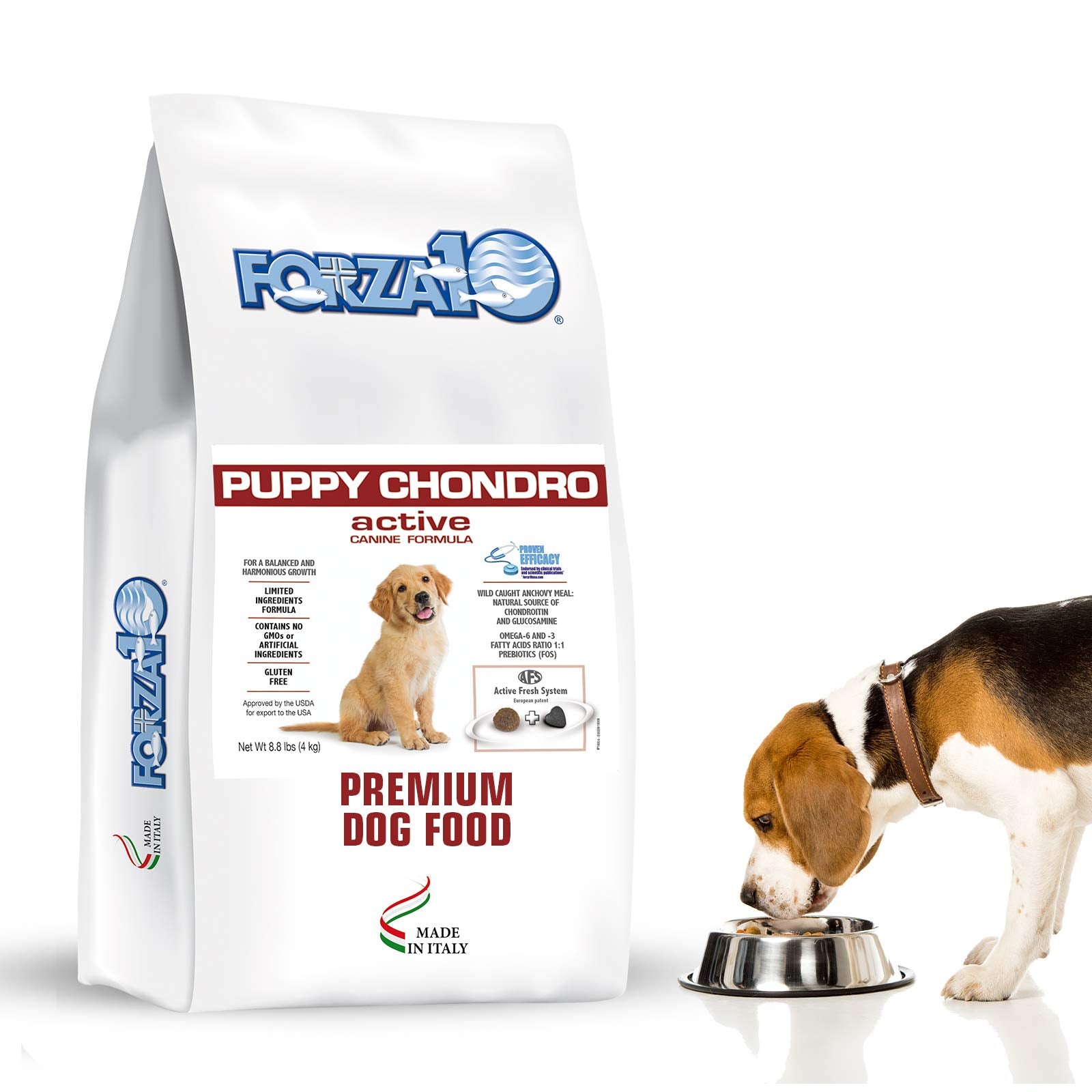 Forza10 Active Puppy Chondro 8.8 Pounds Dry Dog Food, Limited Ingredient Puppy Food with Glucosamine Chondroitin for Dogs, Gluco