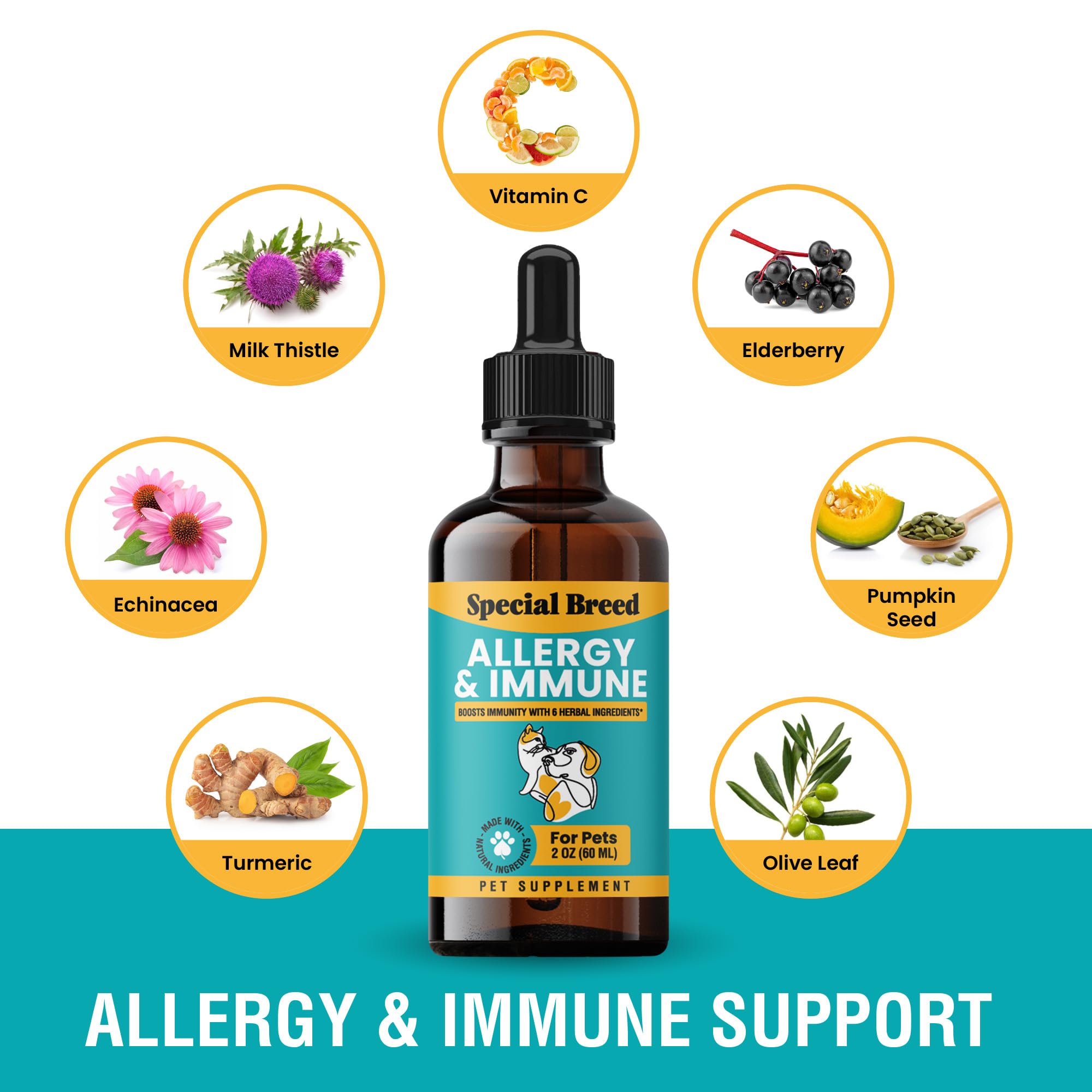 Special Breed Allergy & Immune with Elderberry, Allergy Relief for Cats and Dogs, Anti Itch Treatment, Relief for Pet Allergies,