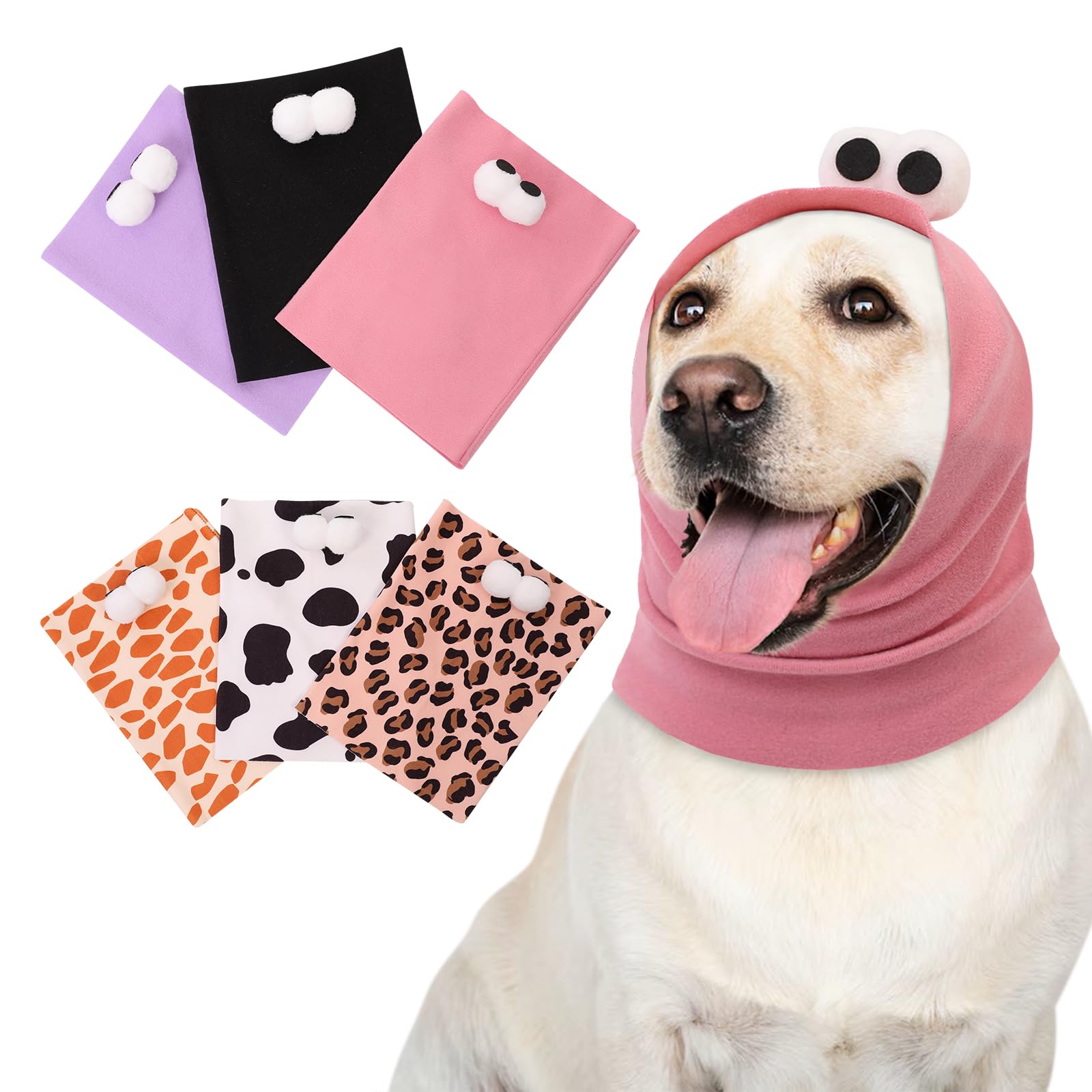 Sawmong Dog Calming Hoodie Ear Head Covers For Noise Fireworks,No Shake Ear Wraps For Anxiety Relief,Dog Ear Muffs Dog Hematoma 