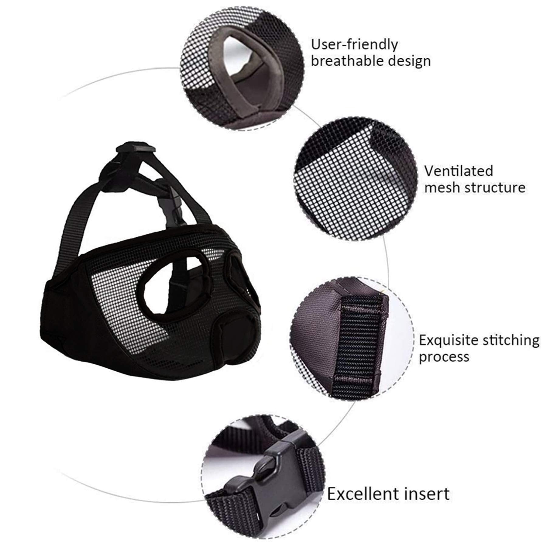 Jyhy Short Snout Dog Muzzles- Adjustable Breathable Mesh Bulldog Muzzle For Biting Chewing Training Grooming Dog Mask,Green L