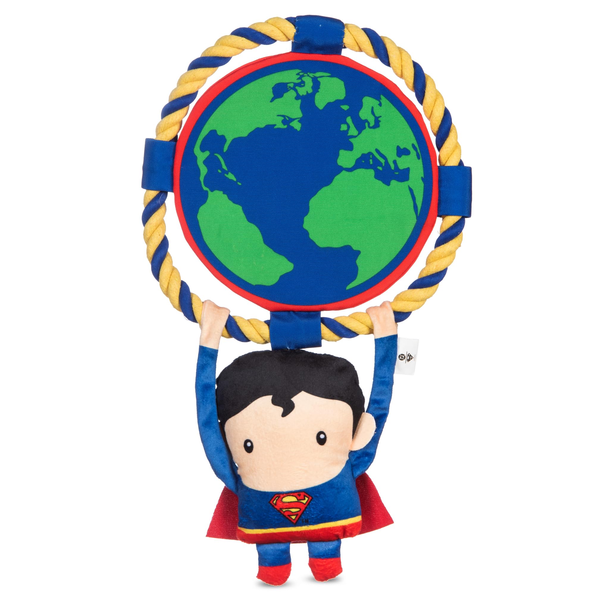 DC Comics Superman 8    Tug & Chew Toy for Dogs, Officially Licensed DC Super Heroes Pet Product