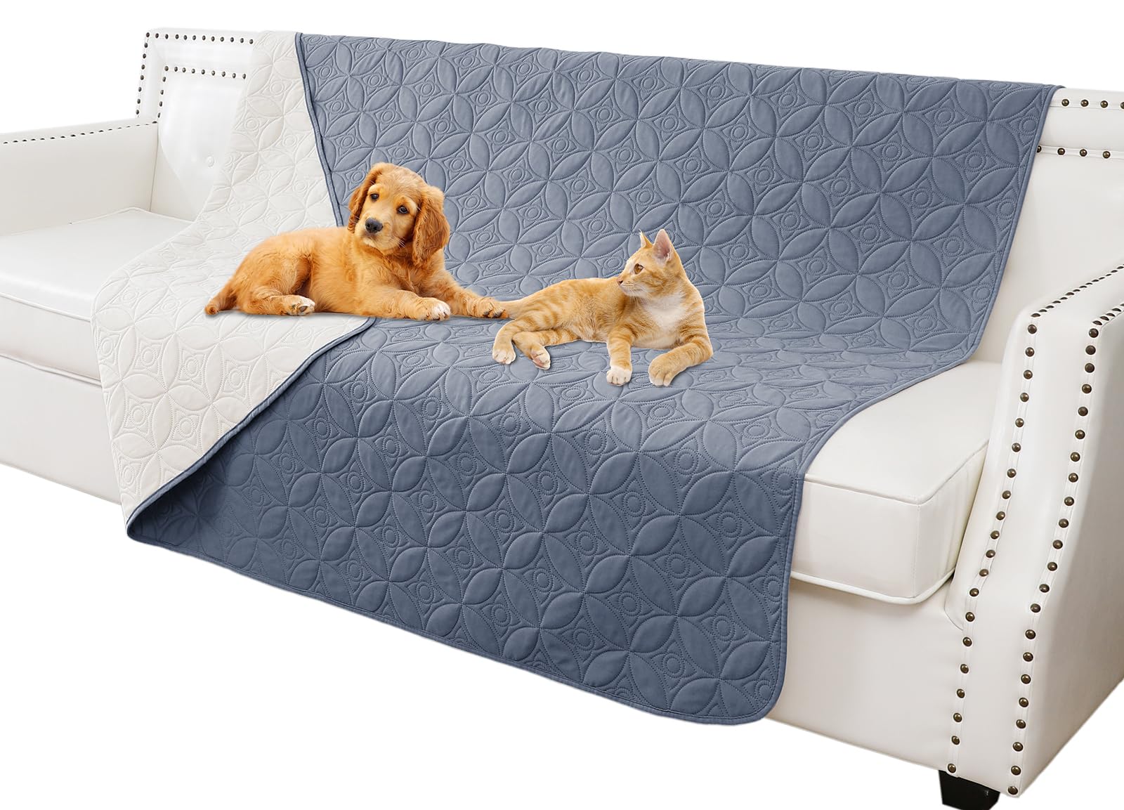 Tuffeel Waterproof Dog Blanket, 68x82 inches Pet Couch Covers for Sofa, Bed Furniture Protector from Dogs Washable and Reversibl