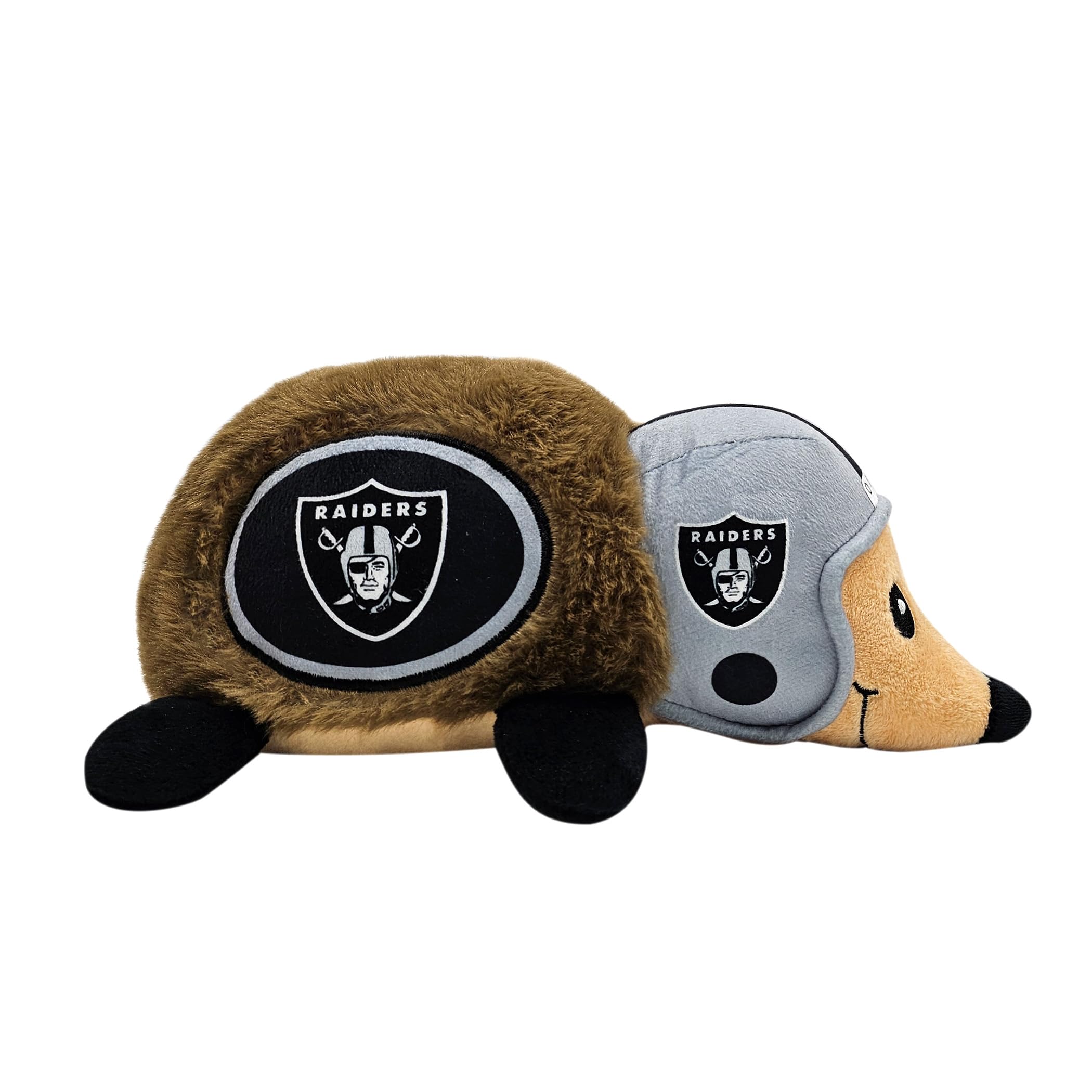 Nfl Las Vegas Raiders Plush Hedgehog Toy For Dogs & Cats, Cool Soft Pet Toy For Fun And Interactive Play, Dog Chew Toy With Sque