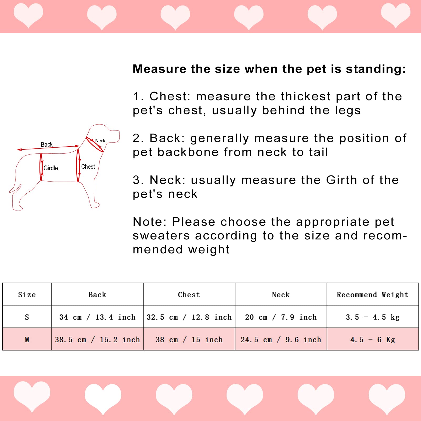 Topbuti Pet Dog Knitted Sweaters Knitwear Turtleneck Pajamas Soft Winter Warm Puppy Valentine Clothing Christmas Clothes Heart Doggie Apparel For Cats Dogs (M)