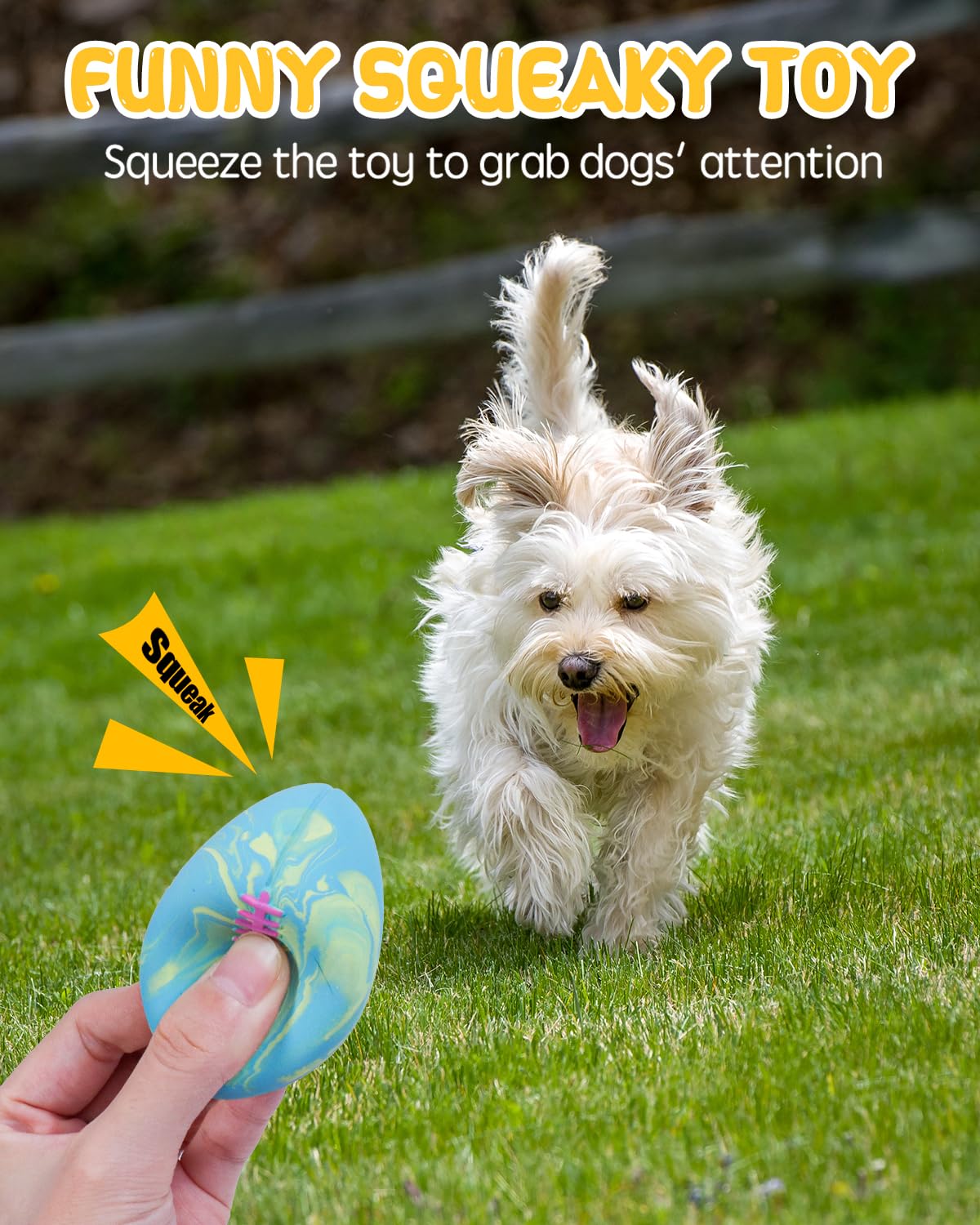 Schitec Dog Squeaky Toy Balls, Interactive Squeak Puppy Balls For Fetch Play, Latex Rubber Pet Toy For Puppies Mini Breed Small