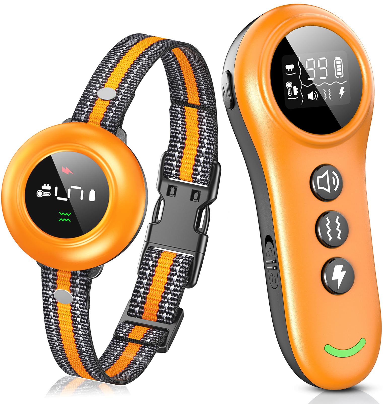 2-In-1 Dog Shock Collar & Dog Bark Collar - Smart Anti Barking Dog Training Collar With 5 Adjustable Sensitivity & 3300Ft Remote