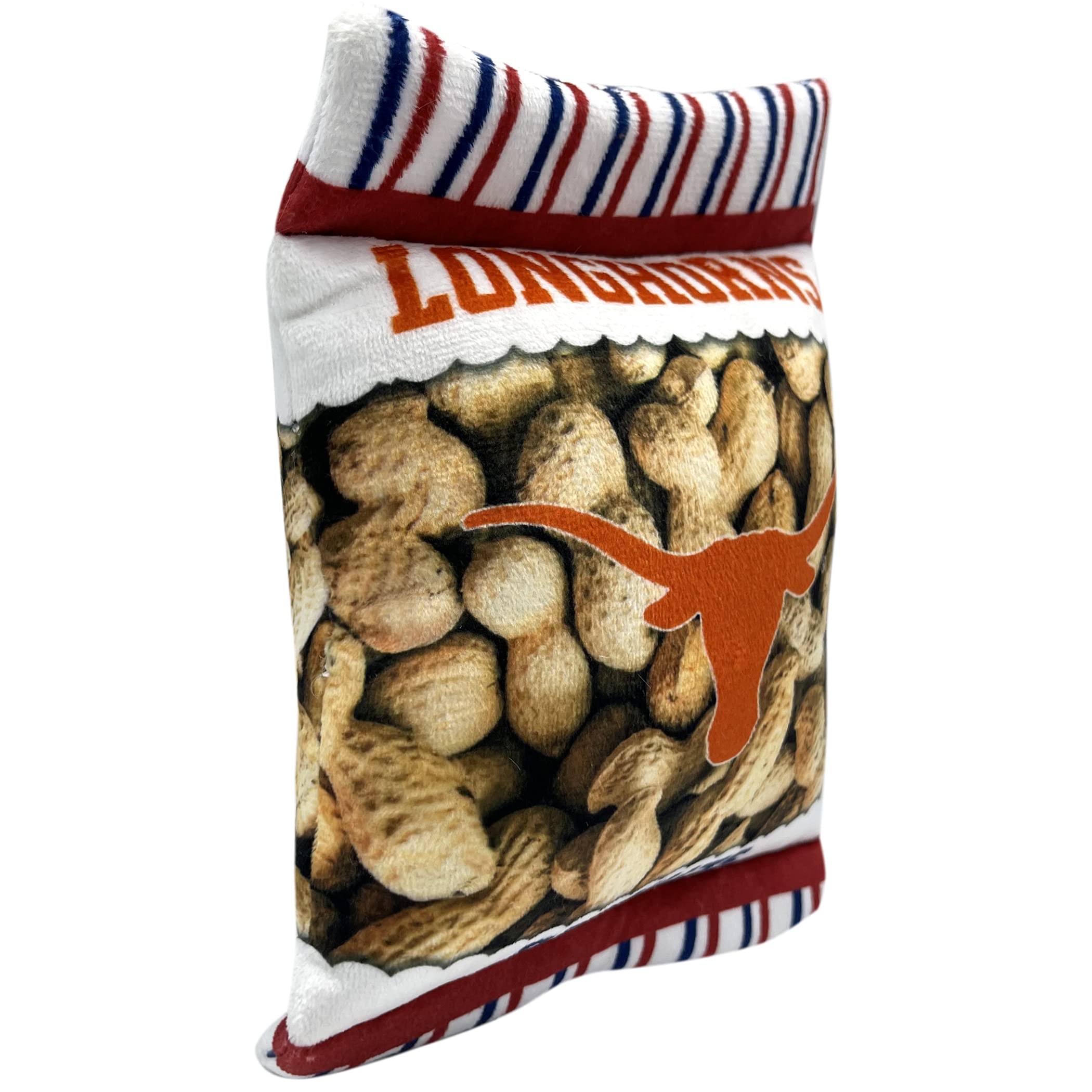 Pets First Ncaa Texas Longhorns Crinkle Fine Plush Dog & Cat Squeak Toy- Cutest Stadium Peanuts Snack Toy For Dogs & Cats With I