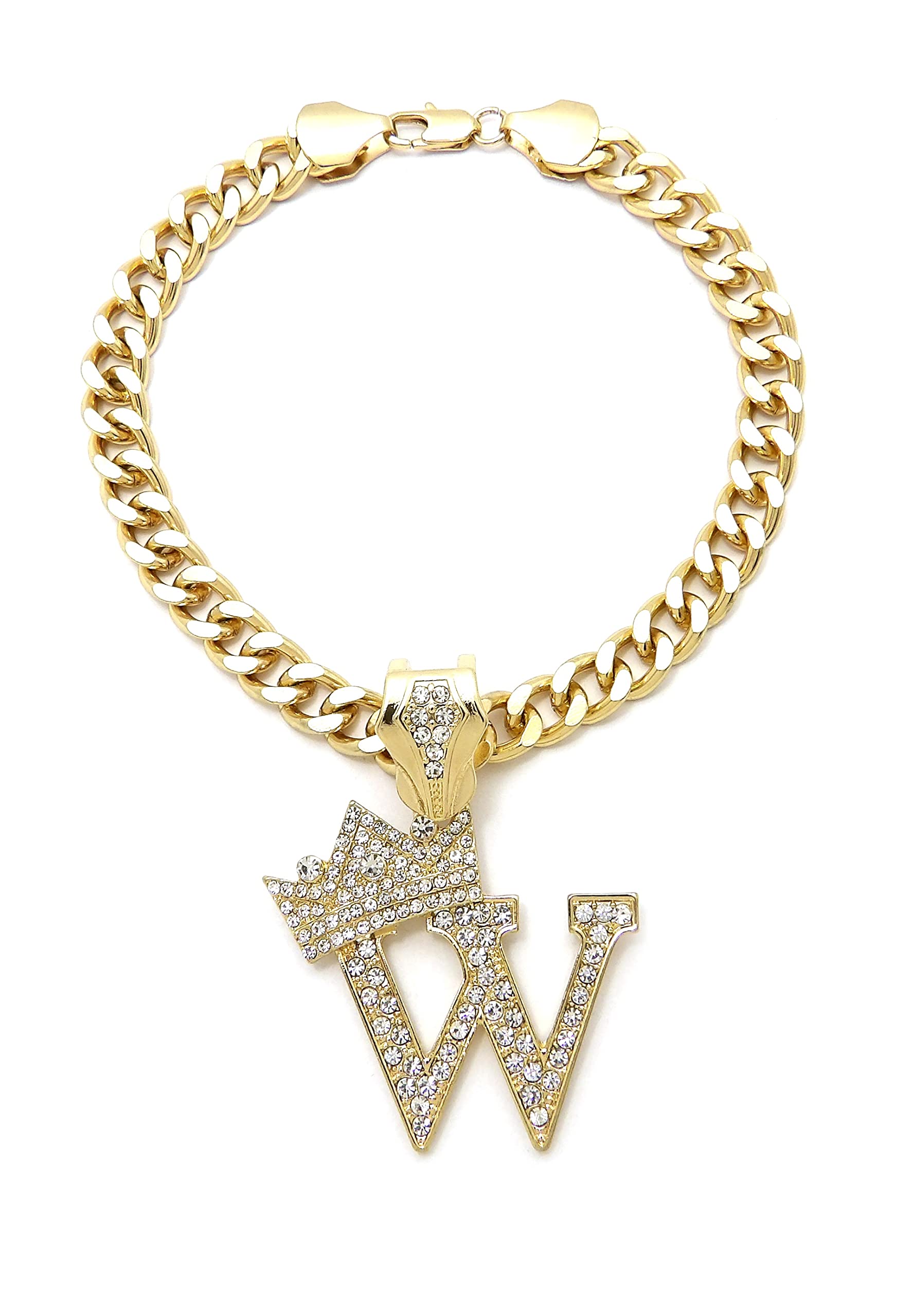 Initial Letter Cuban Chain Dog Chain Pet Chain Pet, Cat, Puppy Necklace (W, 30'')