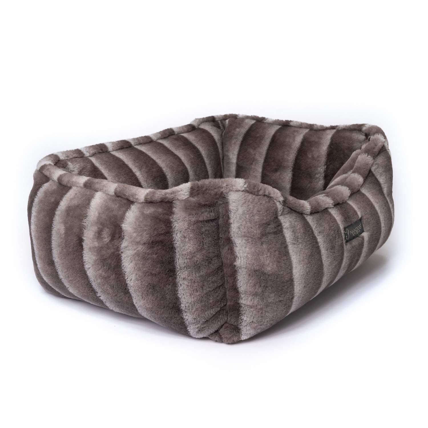 Nandog Cloud Prive Reversible Bed In Gray Chinchilla - Ultra Soft Micro Plush Fabric - Modern Design - Washable For Cats & Small