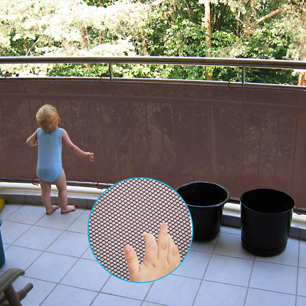 Adsoner Child Safety Net - 10ft L x 2.5ft H, Balcony, Patios and Railing Stairs Netting, Safe Rail Net for Kids/Pet/Toy, Sturdy