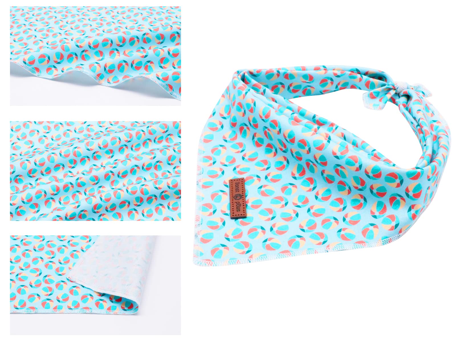 Lionet Paws Summer Dog Bandanas 2 Pack, Blue Washable Dog Triangle Bibs Scarf Dogs Kerchief,Adjustable Triangle Holiday Scarves