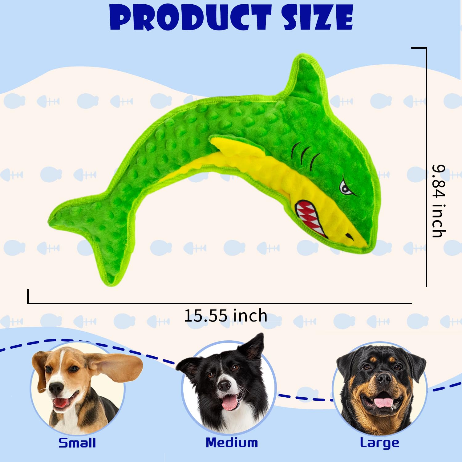 Vwptchi Dog Toy Squeaky Durable Dog Toys Chew For Aggressive Dogs No-Stuffed Dog Toy Interactive Hours Of Fun Keep Pups Busy -Gr