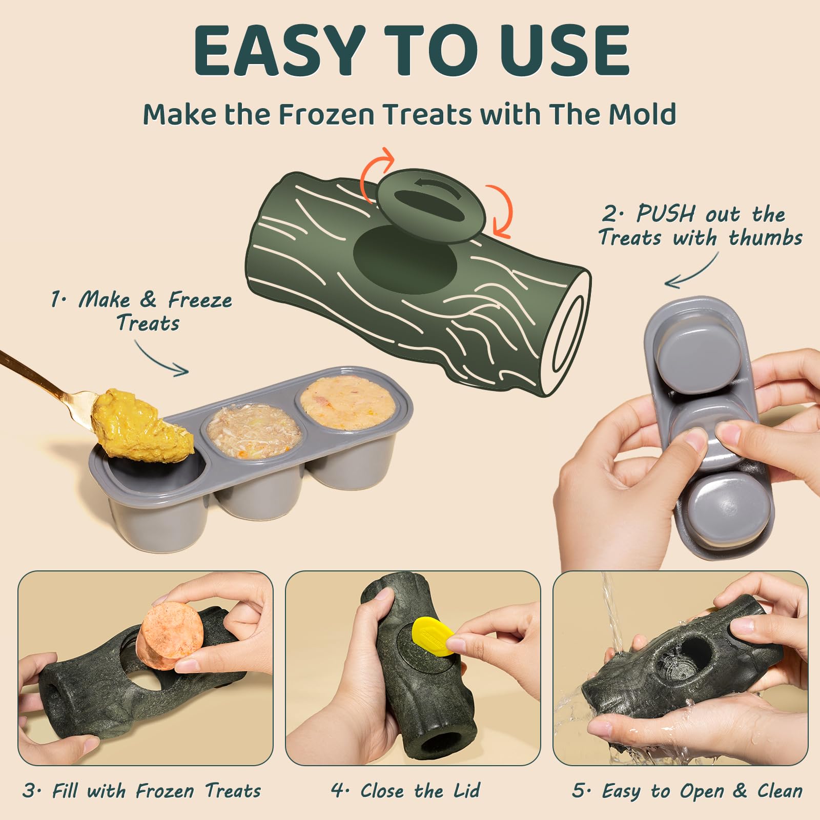 MENGJINGO Interactive Dog Toys for Aggressive Chewers, Large Brown Nylon Treat Holder, MJ-DOG TOYS