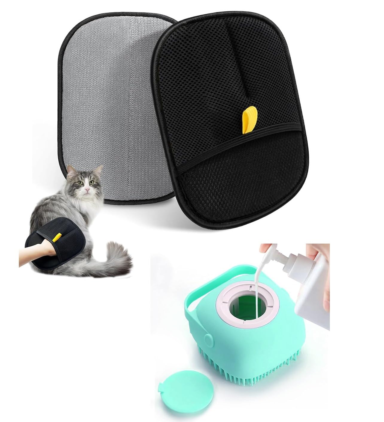Pet Hair Removal Gloves, StaticEnhanced Pet Hair Removal Mitt, Reusable Grooming Mitt Cleaning Glove For Furniture, Carpets, Ca