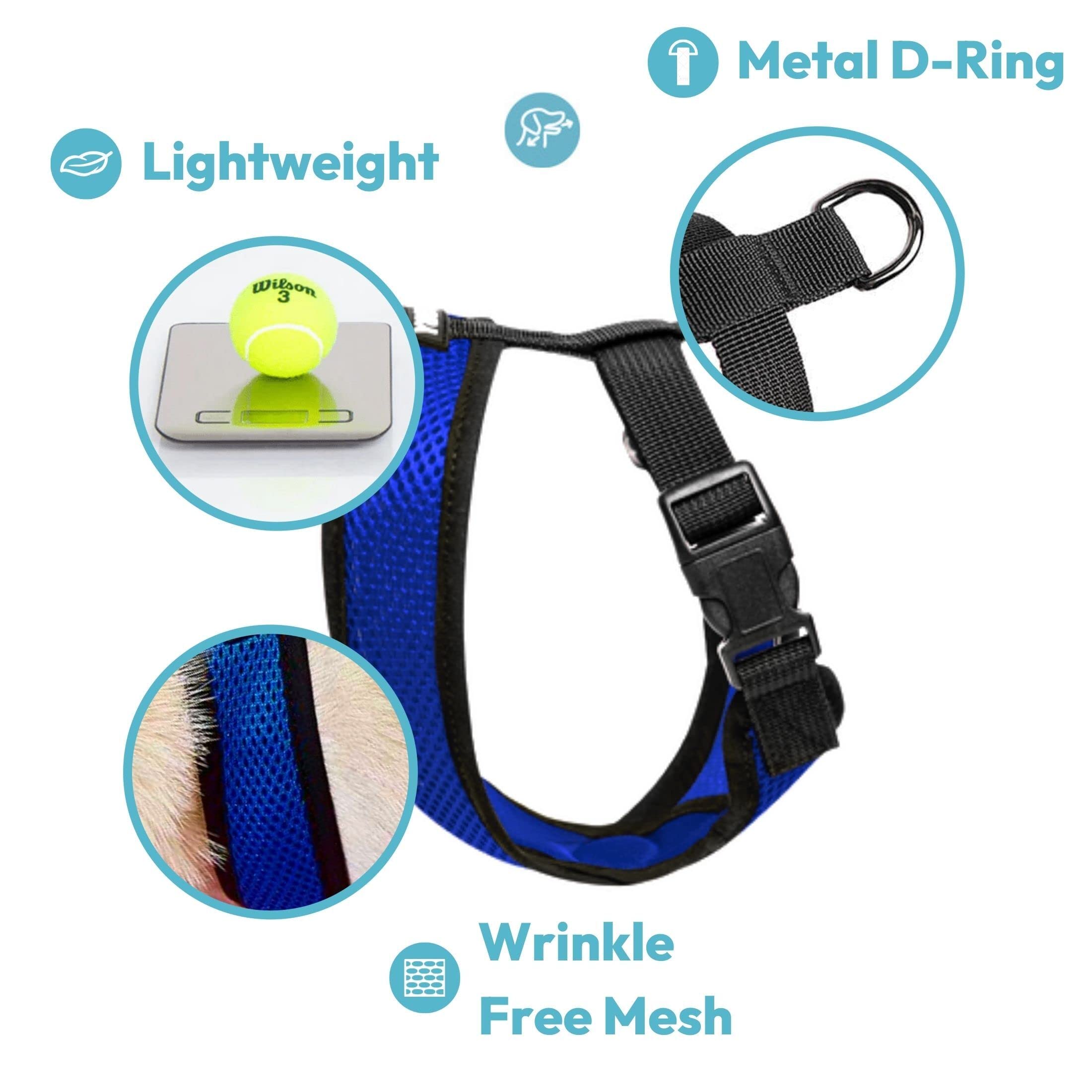 Gooby Comfort X Head In Harness - Blue, X-Large - No Pull Small Dog Harness Patented Choke-Free X Frame - Perfect On The Go Dog