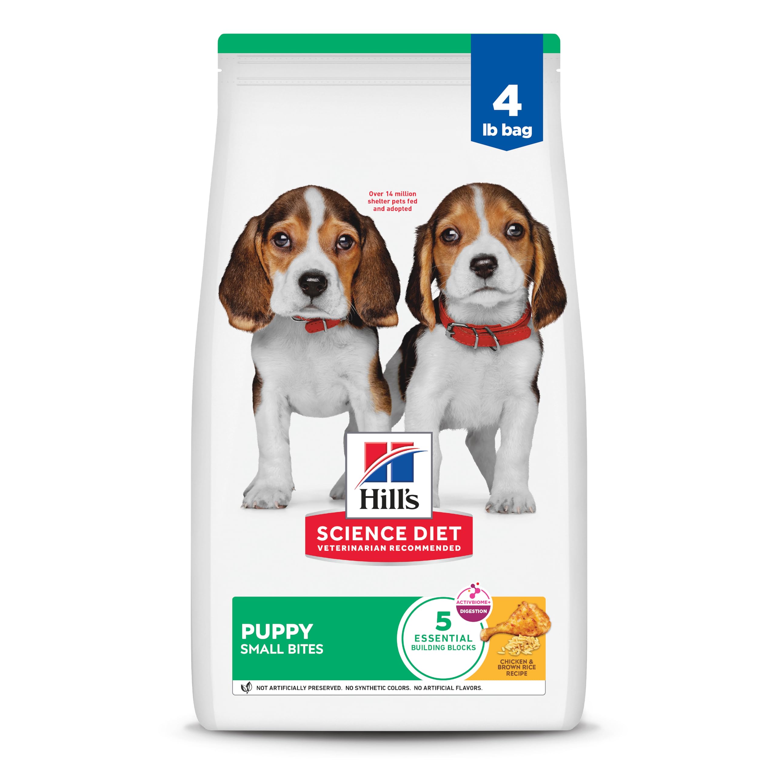 Hills Science Diet Puppy, Puppy Premium Nutrition, Small Kibble, Dry Dog Food, Chicken & Brown Rice, 4.5 lb Bag
