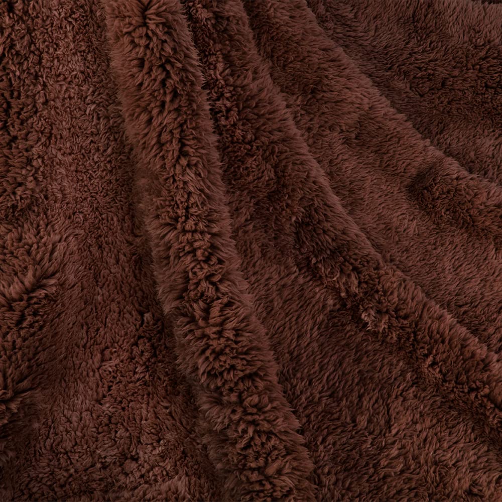 Petami Fluffy Waterproof Dog Blanket For Small Medium Dogs, Soft Warm Pet Sherpa Throw Pee Proof Couch Cover, Reversible Cat Puppy Bed Blanket Sofa Protector, Plush Washable Pad (Brown, 24X32)