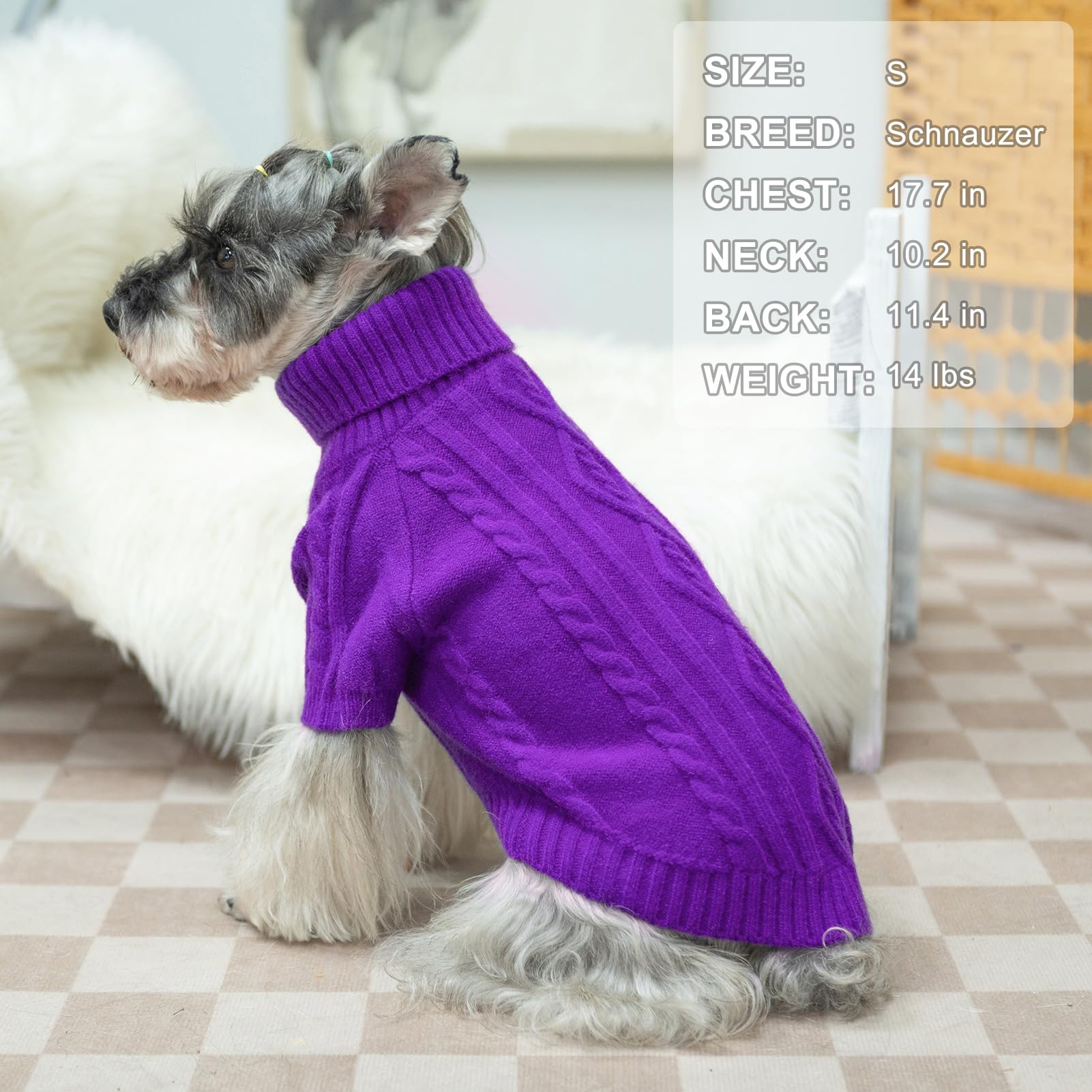 Beautyzoo Dog Sweaters For Small Dogs Girl Small Dog Sweater Female Male- Warm Dog Christmas Sweater, Thick Turtleneck Pullover