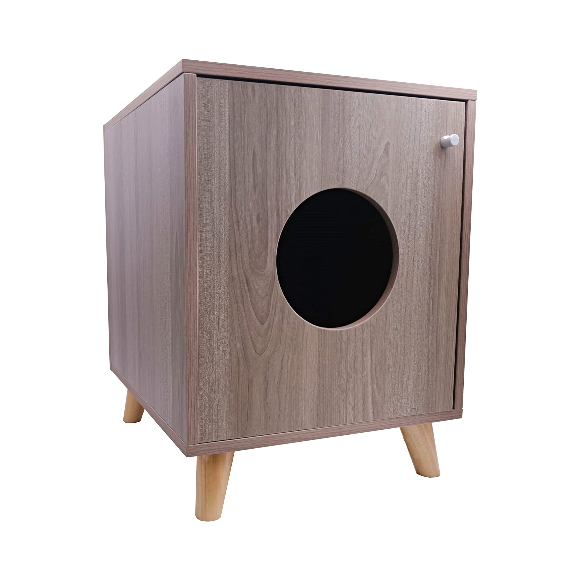 Midlee Hidden Cat Litter Box Furniture- Small- Wood Enclosure Nightstand Table Pet Washroom