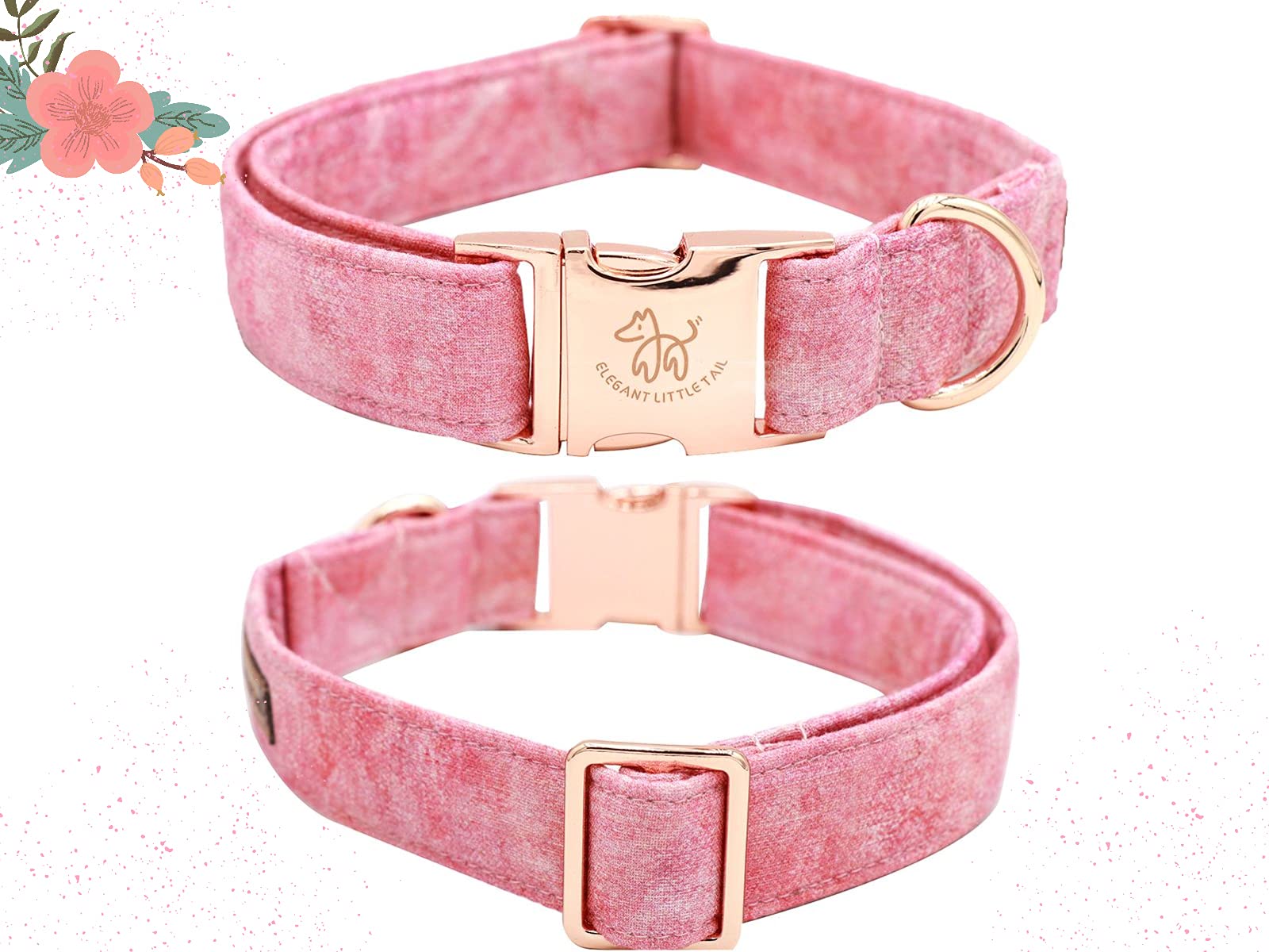 Elegant Little Tail Pink Colorful Dog Collar, Comfortable Dog Collar With Bow Adjustable Soft Bow Tie Dog Collars For Large Dogs
