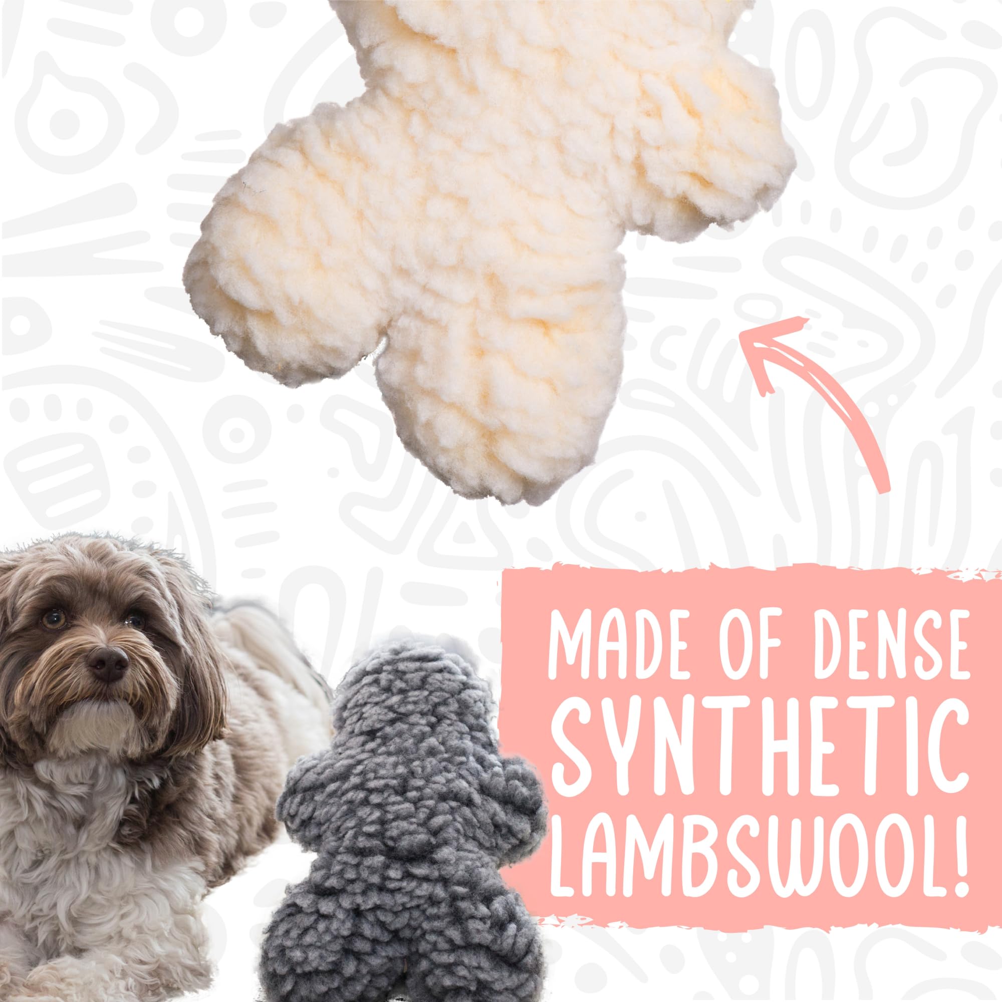 Hugglehounds Fleece Dog Toys For Aggressive Chewers & Small Dogs - Squeaky Plush Dog Toy - Soft Yet Durable Stuffed Pet Toy - Puppy Toys For All Breeds | Hugglefleece Best Chew Toy, Small Grey Man