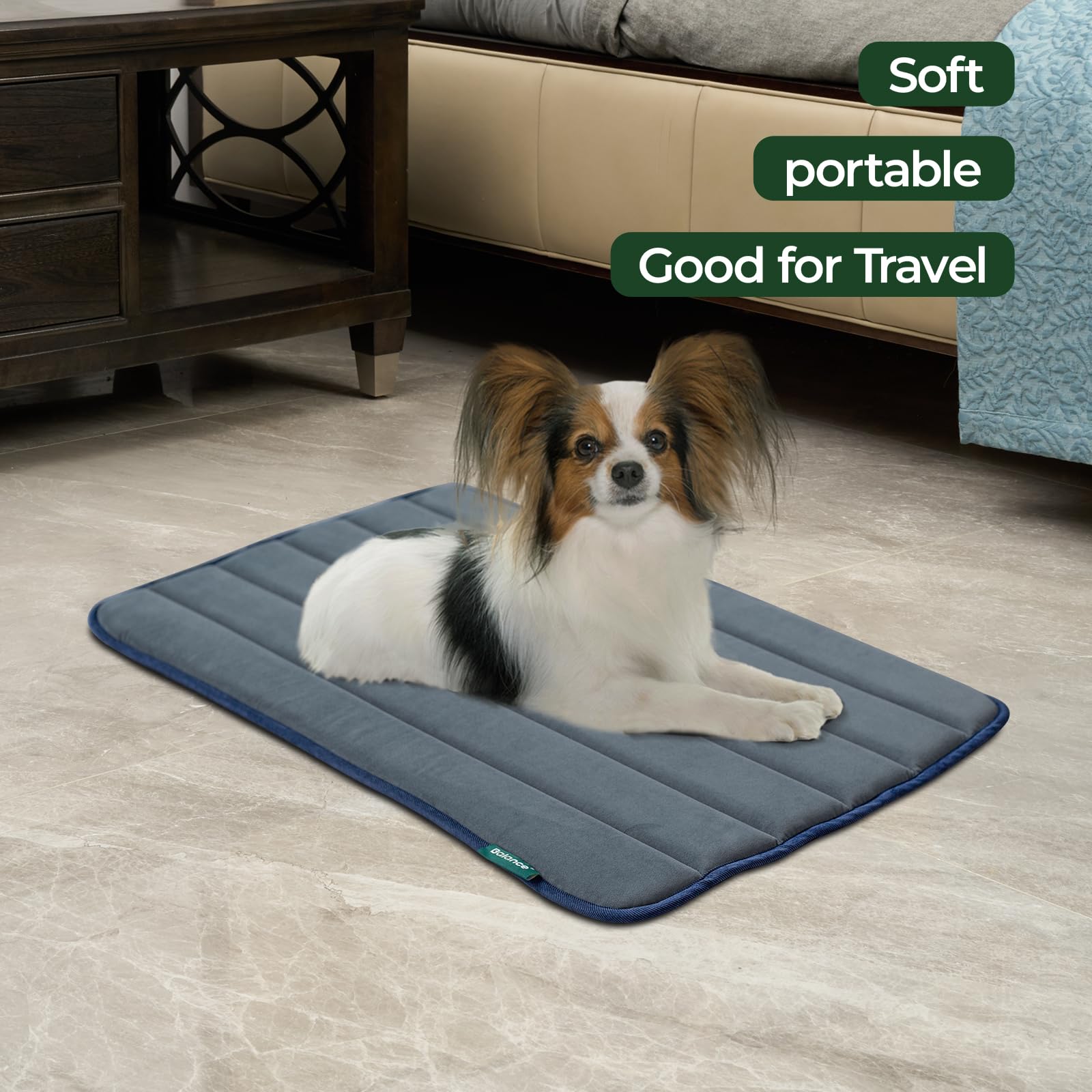 BALANCE Dog Crate Pad, Dog Foam Crate Mat Kennel Pad, Washable Water-Resistant Pet Bed Flat Dogs Cage Mat for Medium Dogs, 2 Pac