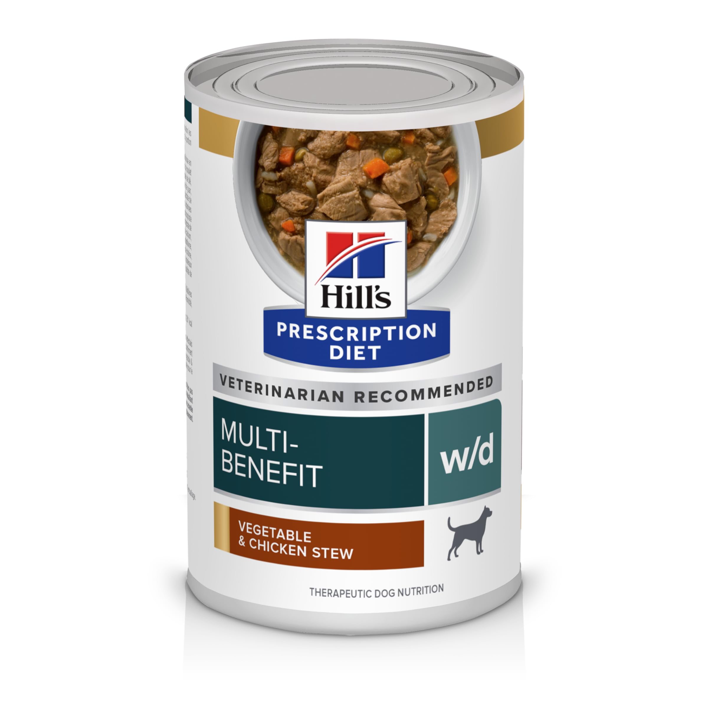 Hills Prescription Diet w/d Multi-Benefit Digestive/Weight/Glucose/Urinary Management Vegetable & Chicken Stew Wet Dog Food, Ve