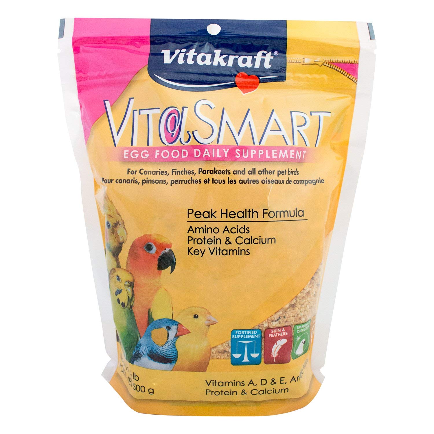 Vitakraft VitaSmart Egg Food for Birds - Daily Supplement for Parrots, Parakeets, Cockatiels, and Canaries - Bird Calcium Supple
