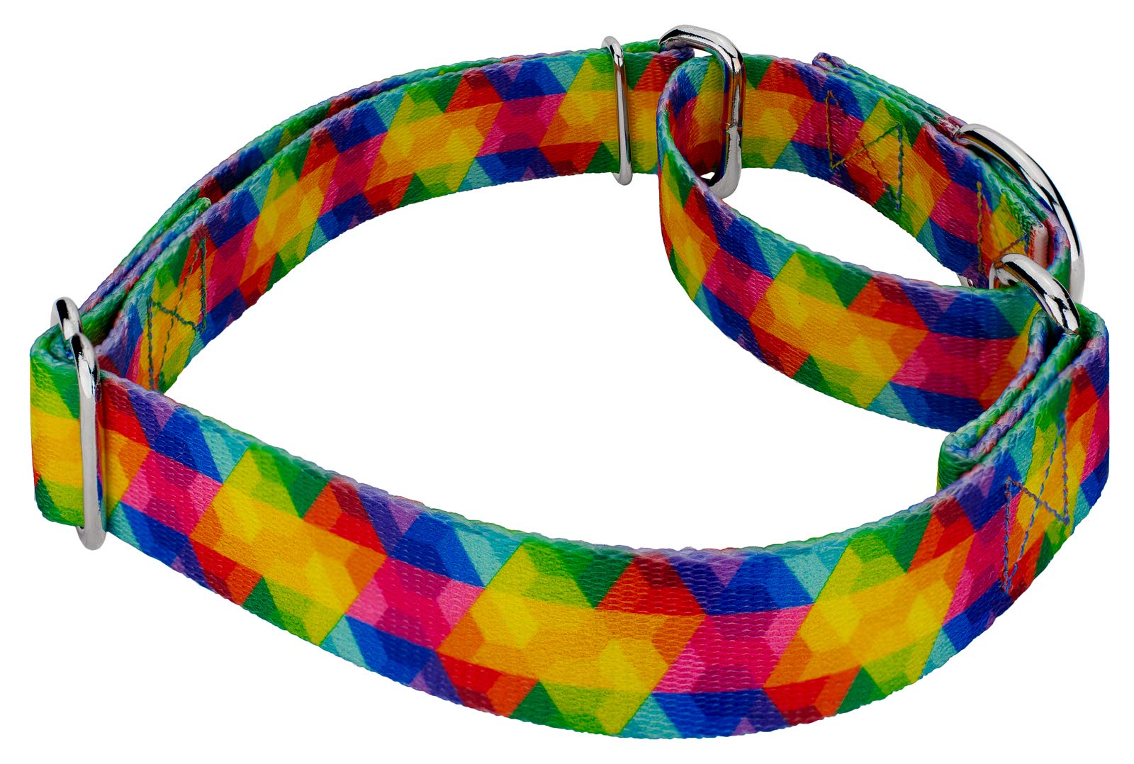 Country Brook Petz - Kaleidoscope Martingale Dog Collar - Groovy Collection Featuring Far Out Designs (1 Inch, Medium)