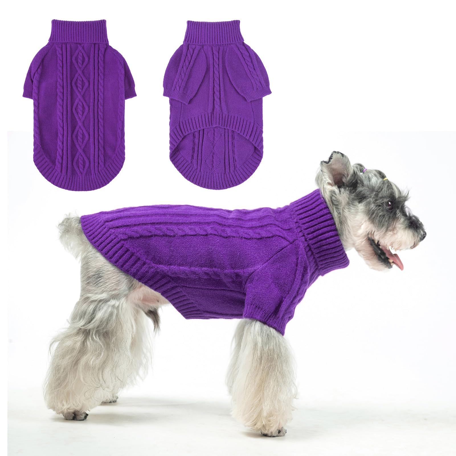 Beautyzoo Dog Sweaters For Small Dogs Girl Small Dog Sweater Female Male- Warm Dog Christmas Sweater, Thick Turtleneck Pullover 