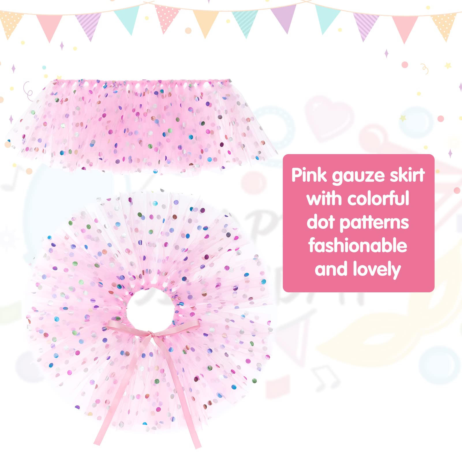 SCENEREAL Dog Birthday Bandana with Hat and Dress Girl Set, Puppy Birthday Party Supplies, Cute Pink Tutu Skirt Outfit for Small