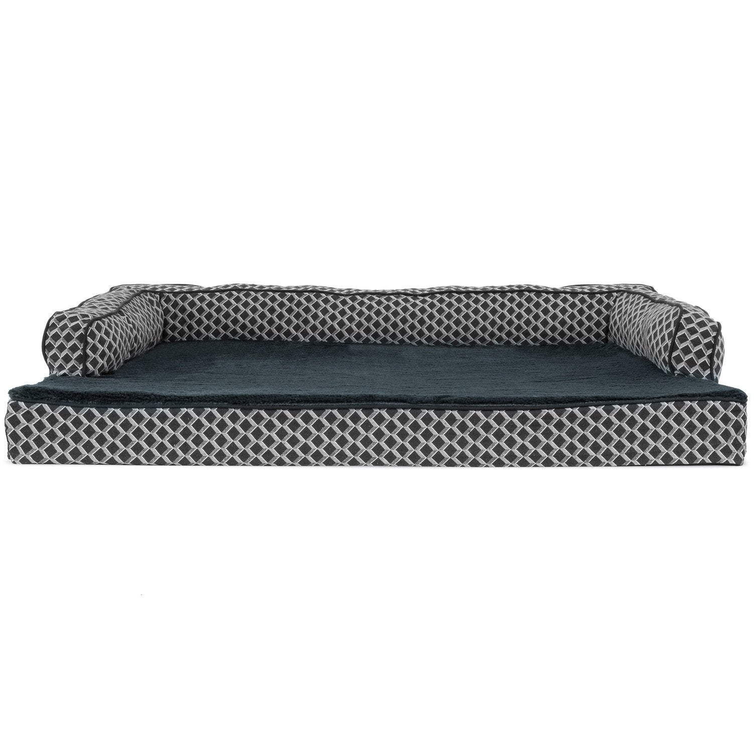 Furhaven Memory Foam Dog Bed for Large Dogs w/ Removable Bolsters & Washable Cover, For Dogs Up to 95 lbs - Plush & Woven Decor 