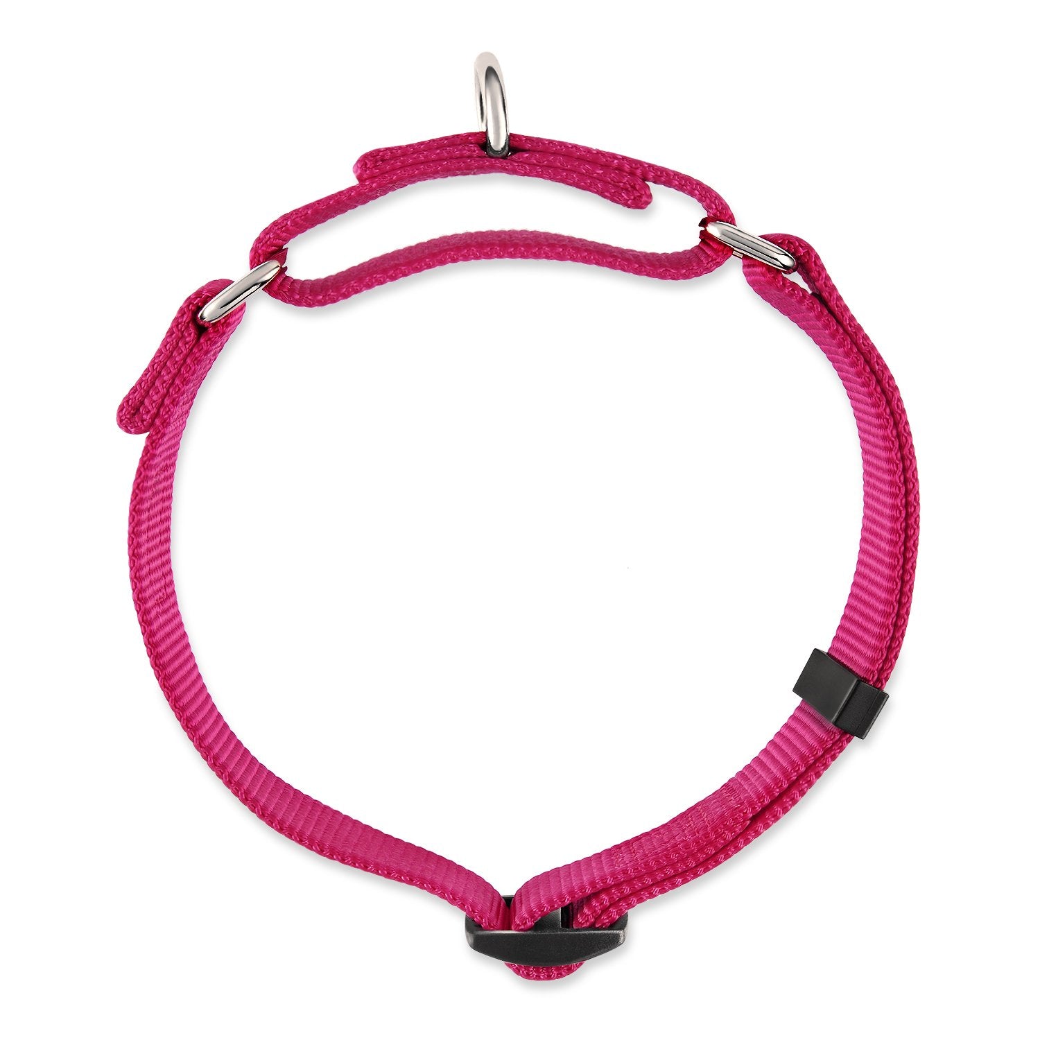 Anti-Escape Martingale Super Rugged Collar For Medium Boy And Girl Dogs - Daily Use Walking,Professional Training.(Medium,Rose Red Pink)