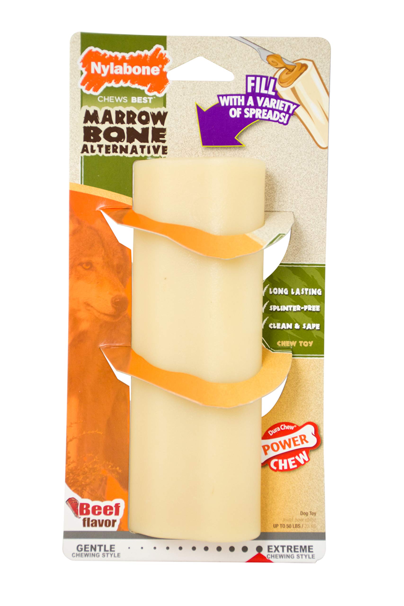 Nylabone Dura Chew Giant Marrow Bone Alternative Beef Flavor Dog Chew Toy (1 Count)