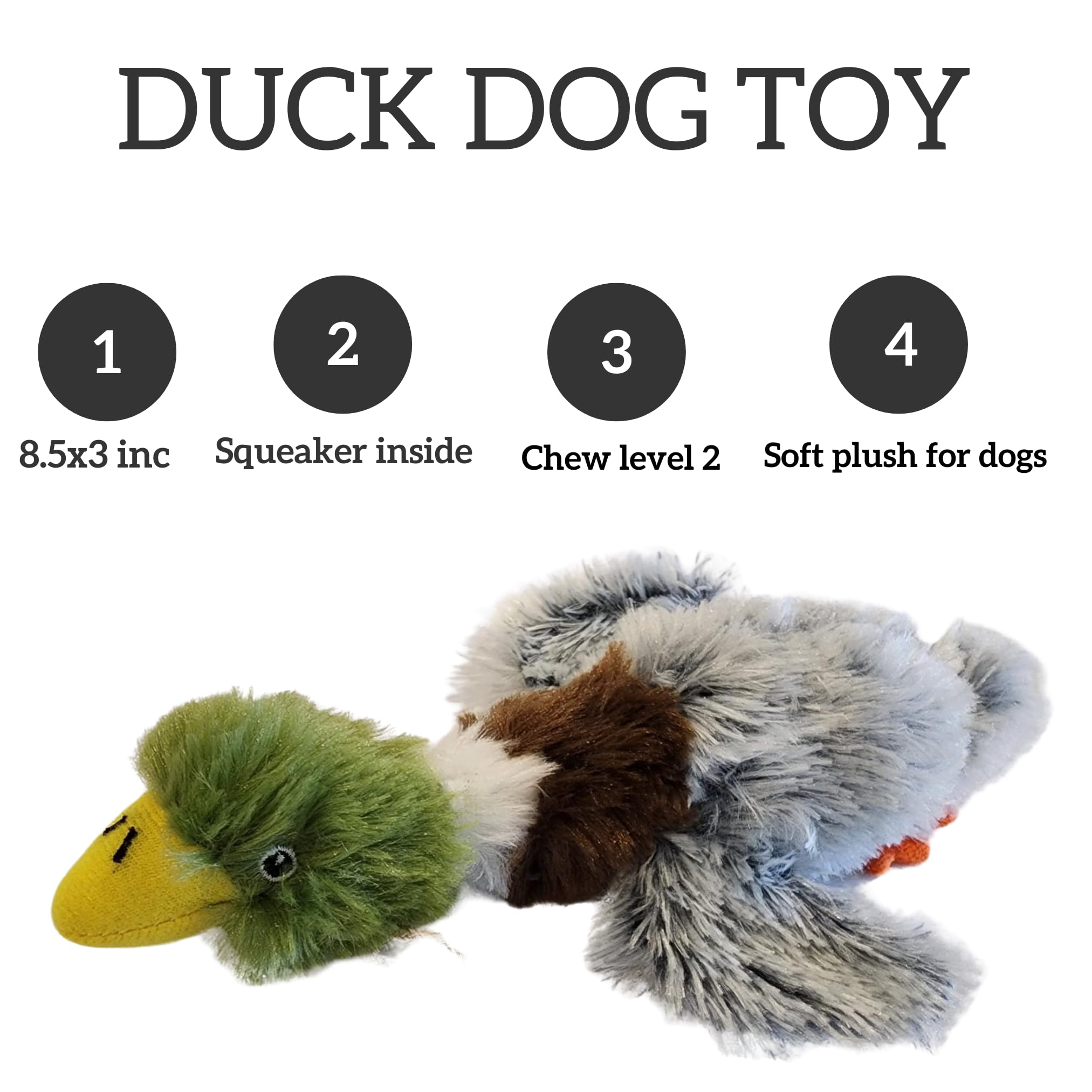 Duck Dog Toy Plush Mallard Small 8-Inch | Small Duck Dog Toy | Puppy Toys Dog Duck Plush Dog Toys Squeakers | Duck Dog Toy For A