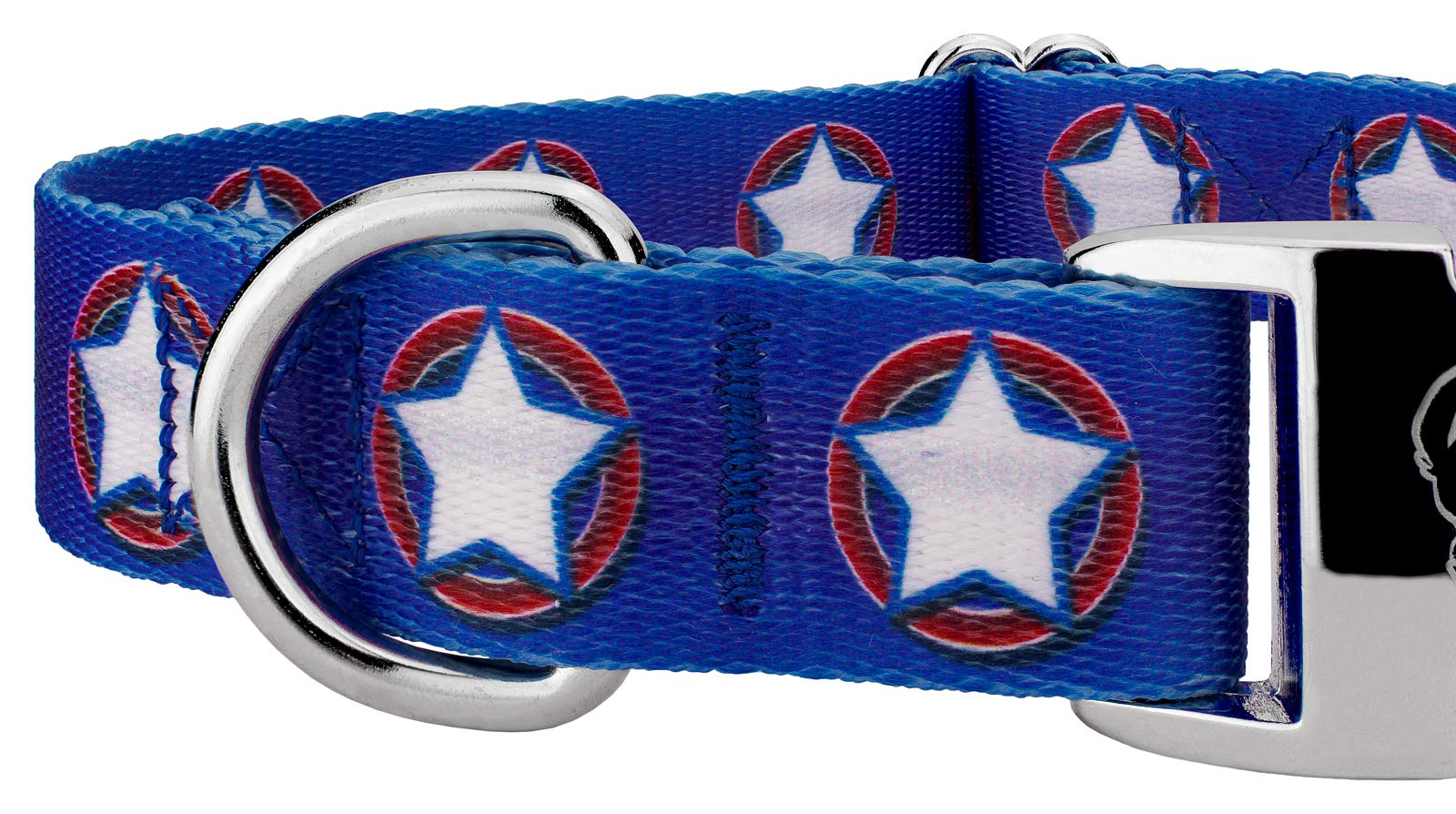 Country Brook Petz - Premium American Stars Dog Collar - Americana Collection Featuring Patriotic Designs (5/8 Inch, Small)