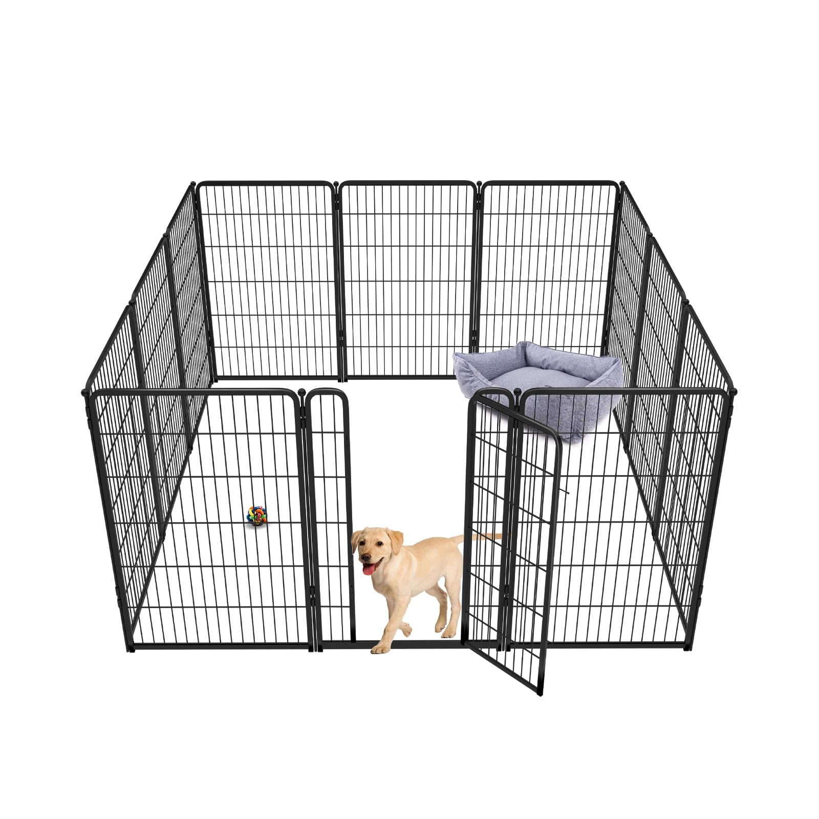 Fxw Homeplus Indoor Dog Playpen - Stress-Free And Safe Play, 45 Inch 12 Panels For Large Dogs, Black│Patented