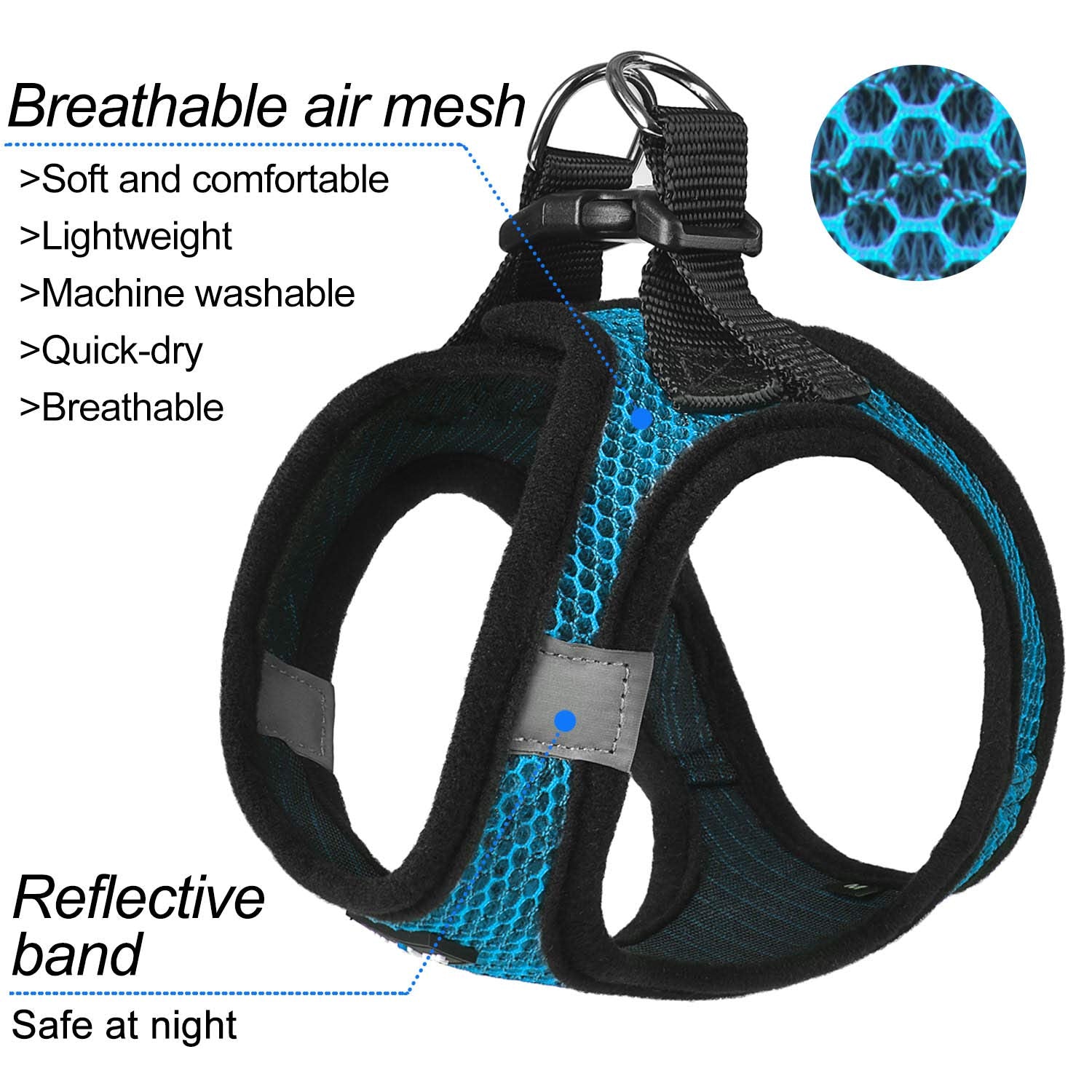Matilor Dog Harness Step-In Breathable Puppy Cat Dog Vest Harnesses For Small Medium Dogs
