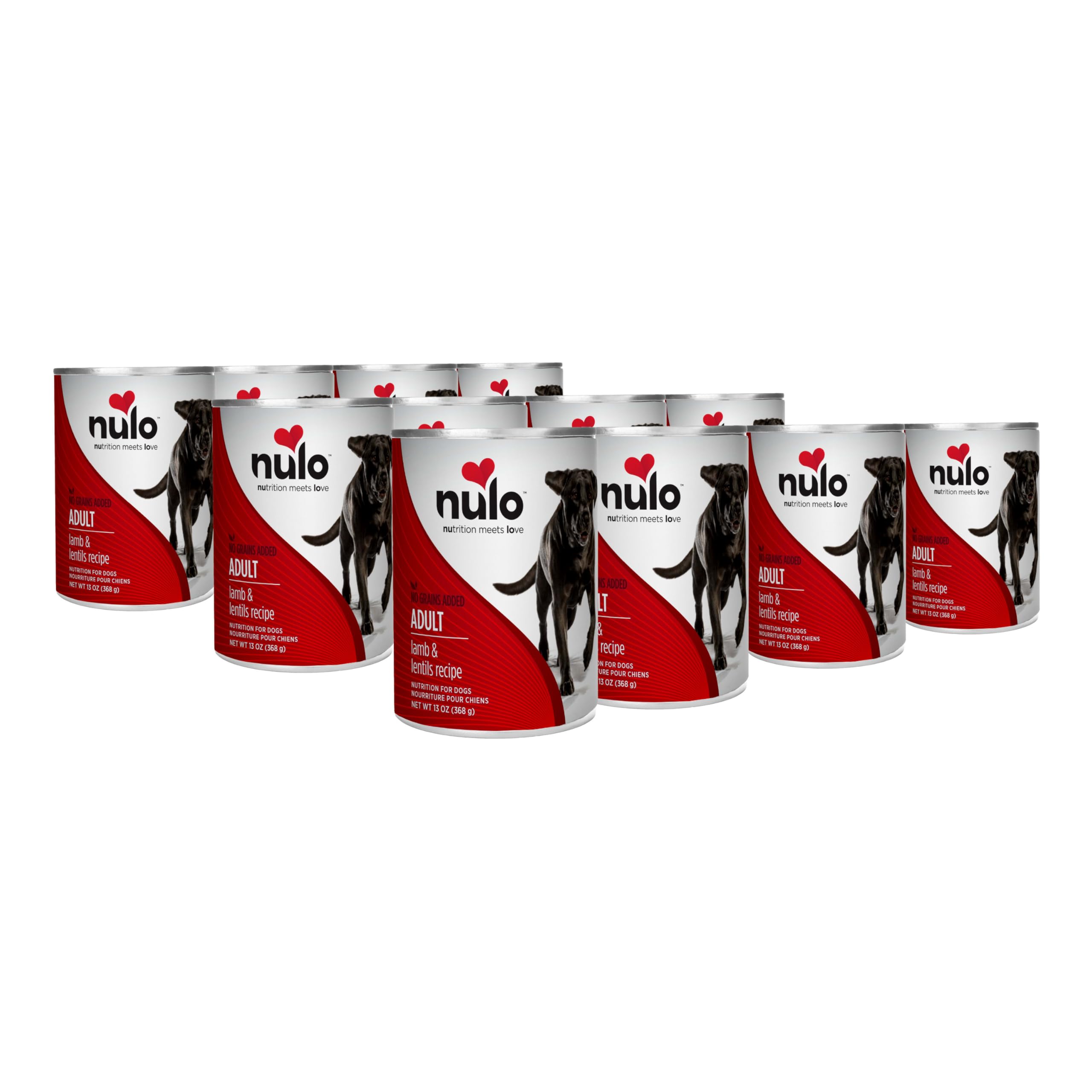 Nulo Grain-Free Lamb & Lentils Recipe Adult Wet Canned Dog Food, 13 Ounce, 12 Cans