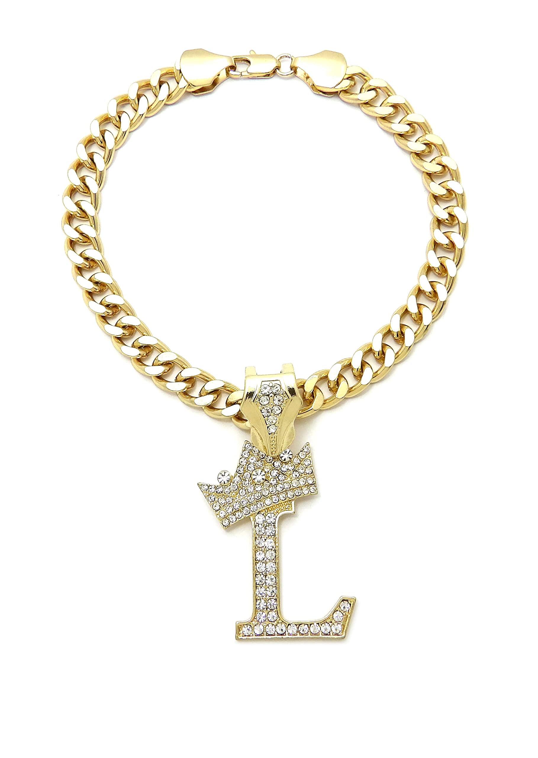 Initial Letter Cuban Chain Dog Chain Pet Chain Pet, Cat, Puppy Necklace (L, 14'')