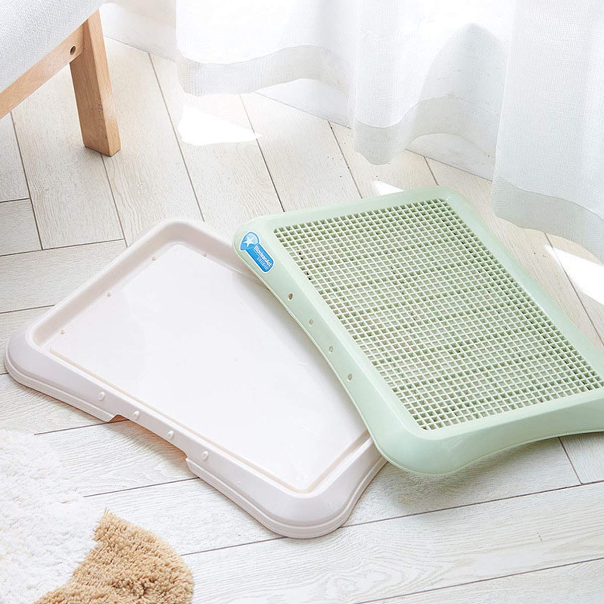 Mxcell Training Pads Toilet For Puppies Square Pet Training Toilet With Tray For Dogs Potty Trainer Indoor Outdoor Small Green
