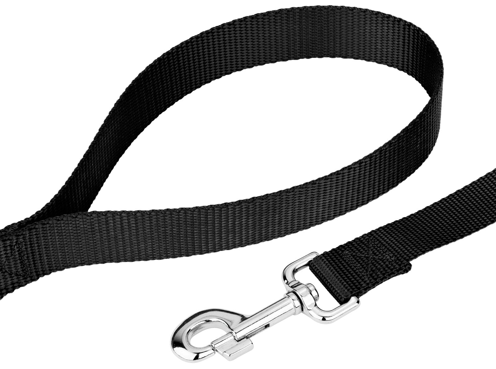 Country Brook Petz - 1 Inch Solid Color Nylon Dog Leash - Durable Clip - Soft Handle (1 Inch Wide, 6 Foot, Black)