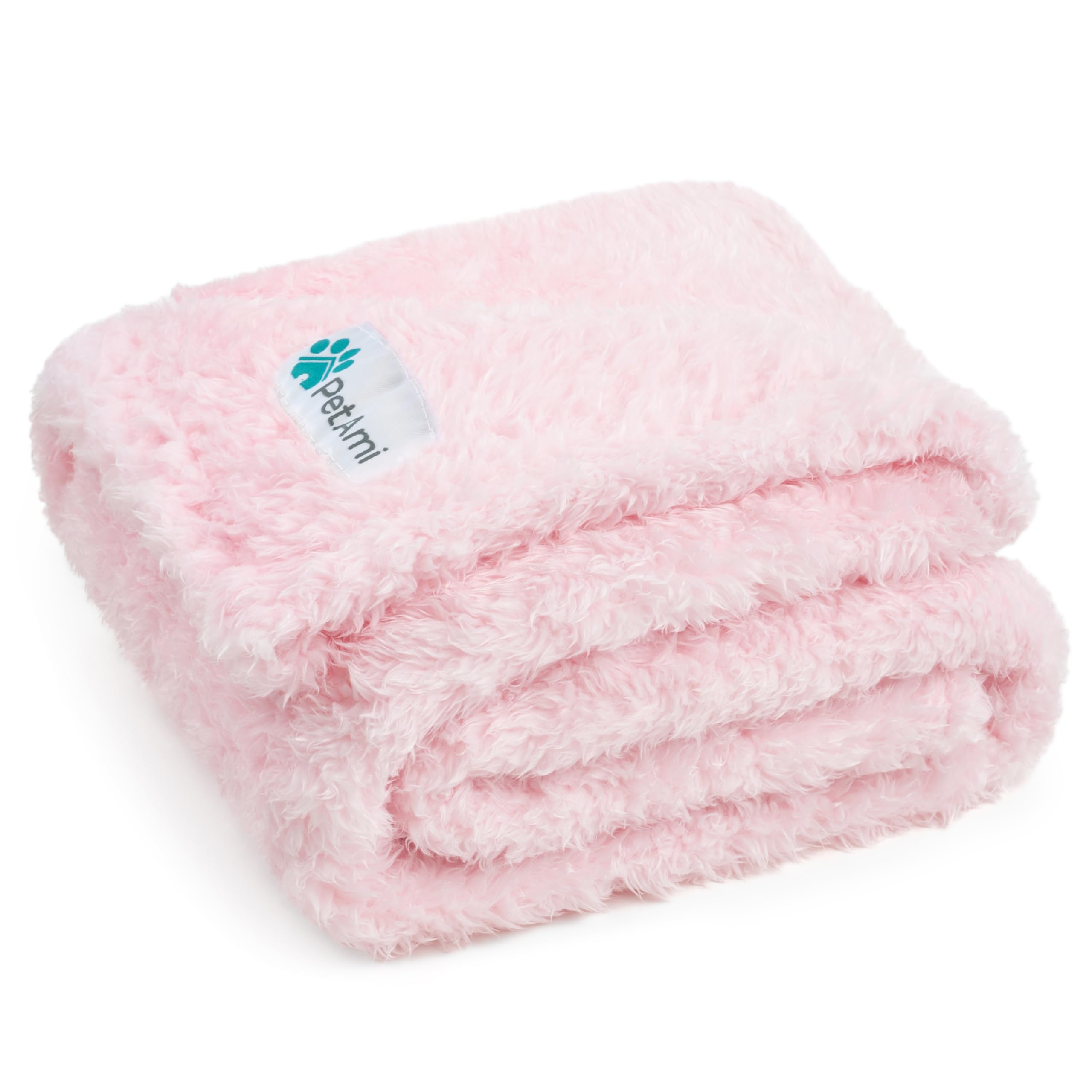PetAmi Dog Blanket for Small Medium Dogs Pink, Fluffy Soft Puppy Blanket, Sherpa Fleece Cat Blanket for Kitten Doggie, Calming P