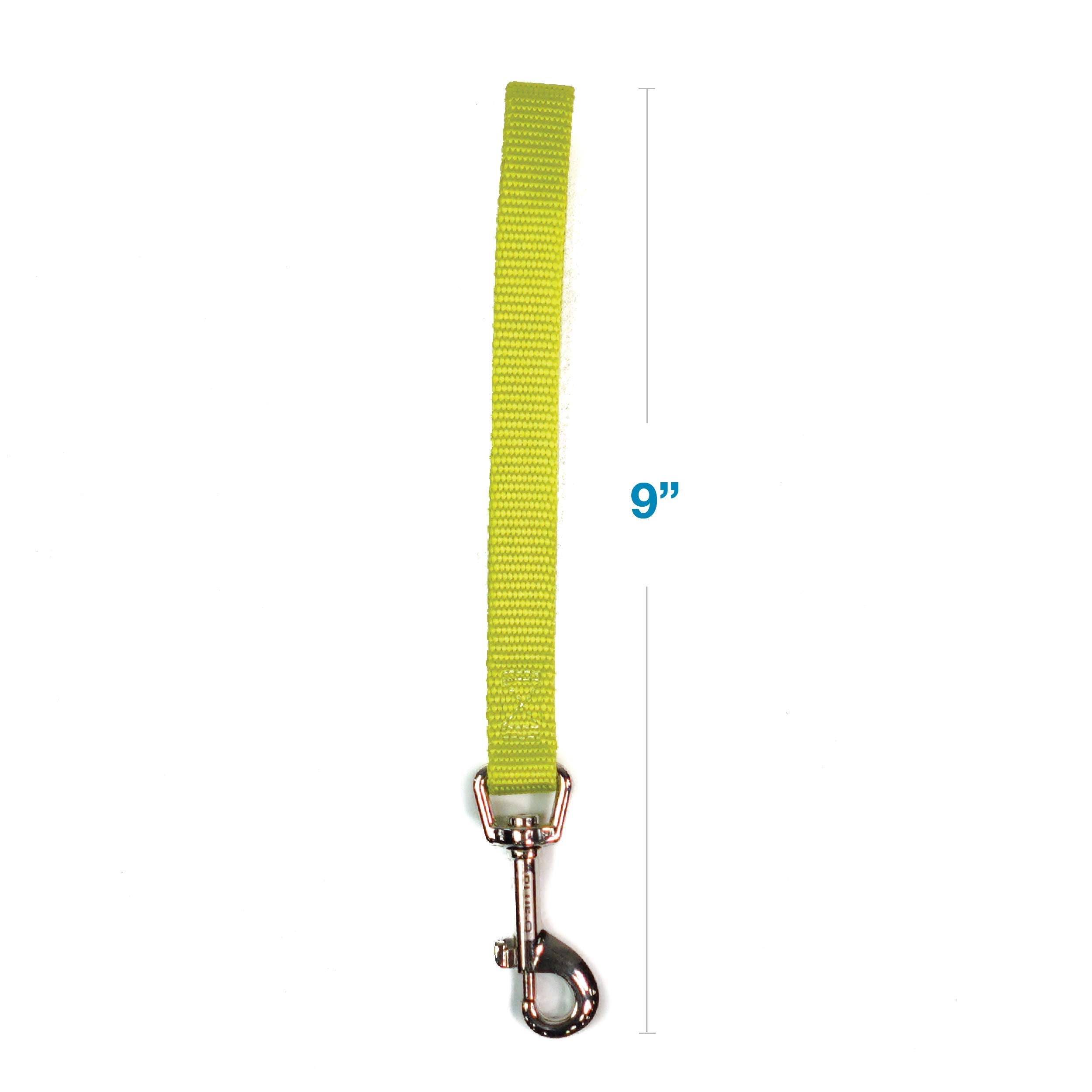 Blue-9 Dog Training Leash, 9 Inch Tab Lead For Obedience, Recall, And Agility Training, Made In The Usa, Lime Green