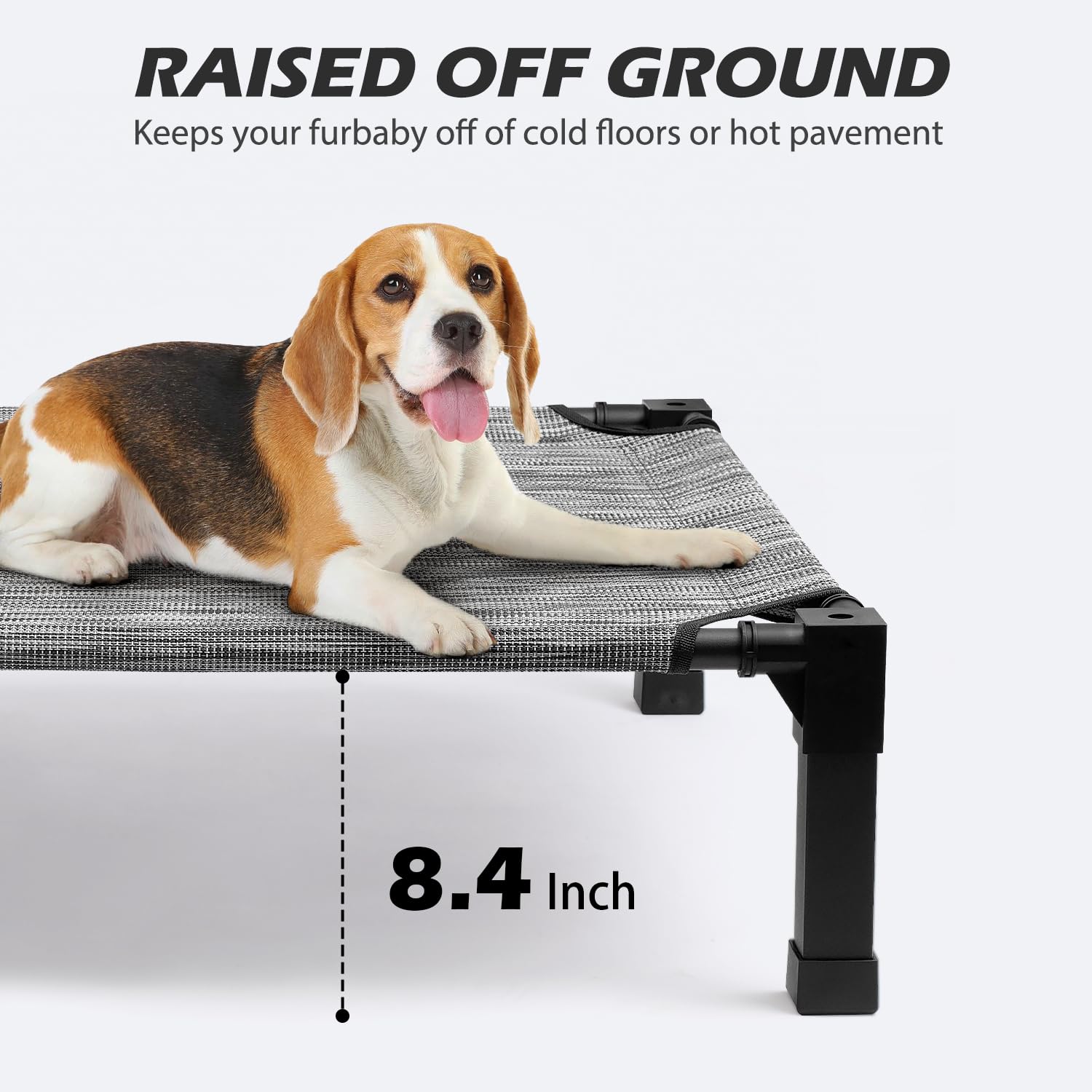 Heeyoo Cooling Elevated Dog Bed, Raised Dog Bed With Washable Breathable Mesh And Metal Frame, Portable Dog Cot Bed With No-Slip