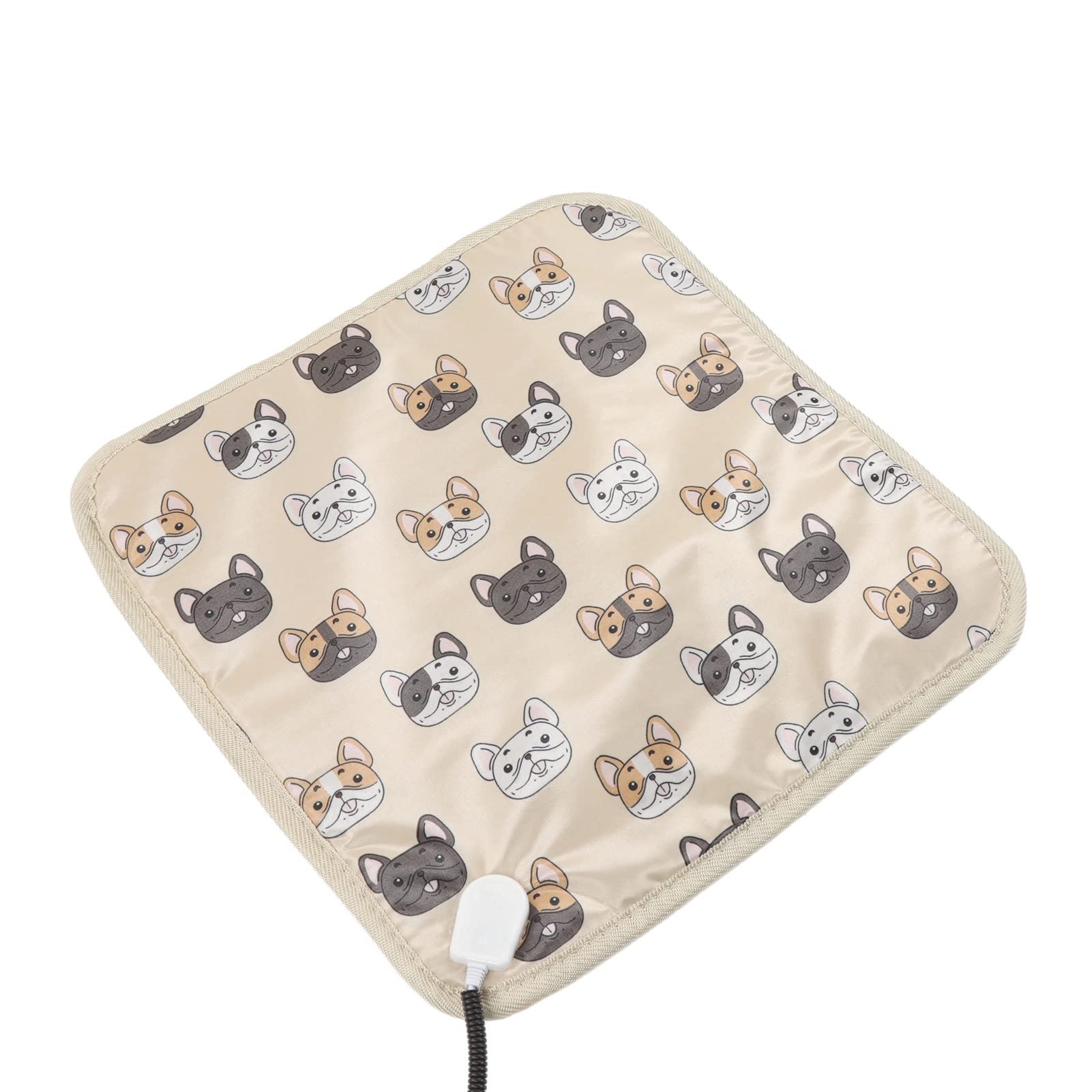 Dog Cat Heated Bed Mat, Waterproof Pet Heating Blanket Hand Washable Chew Resistant Cord Adjustable Temp with Timer for Elderly 