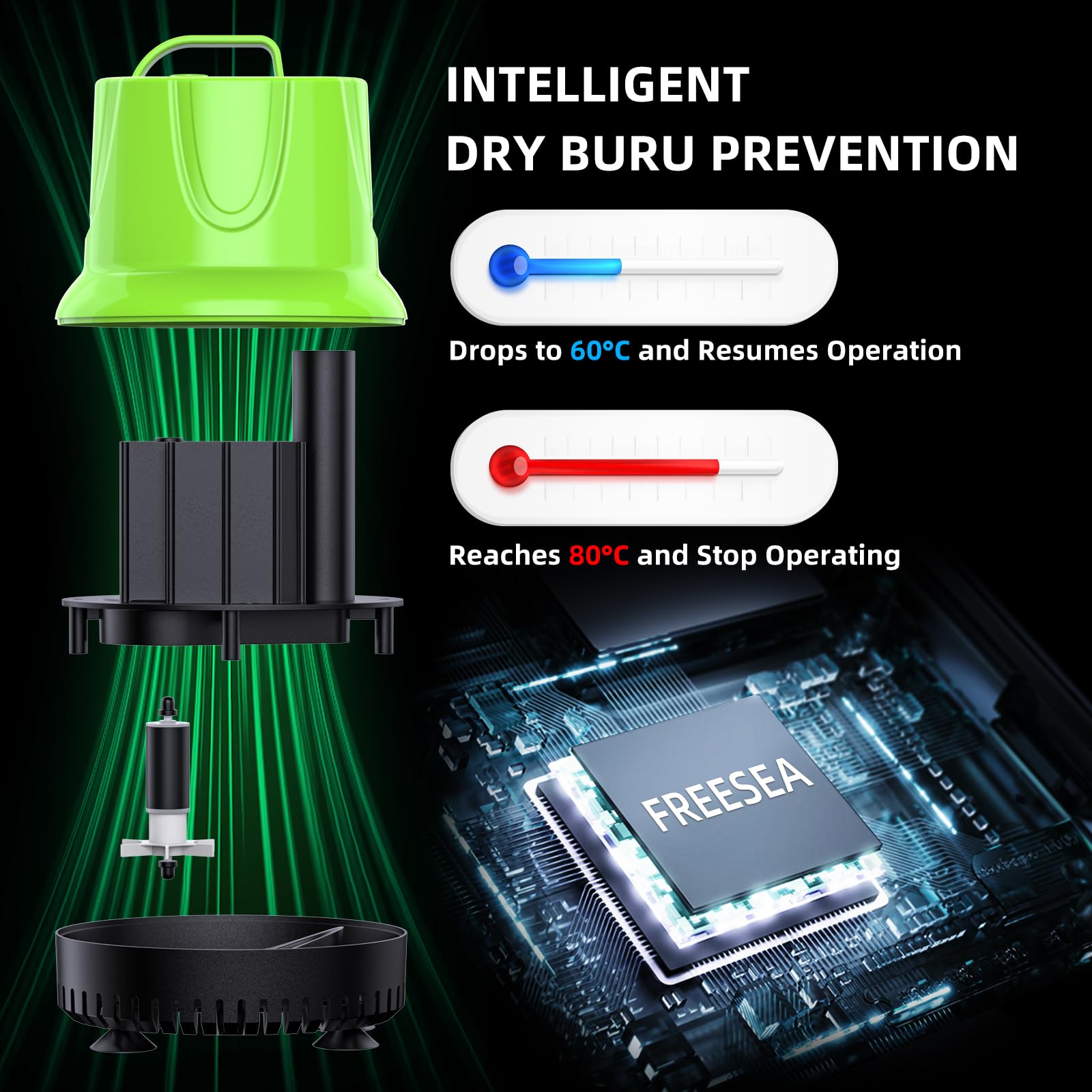 Freesea Fountain Submersible Water Pump: 660 Gph 40W Small Sump Pump For Outdoor Pond Hydroponic Statuary Waterfall Aquarium Fish Tank