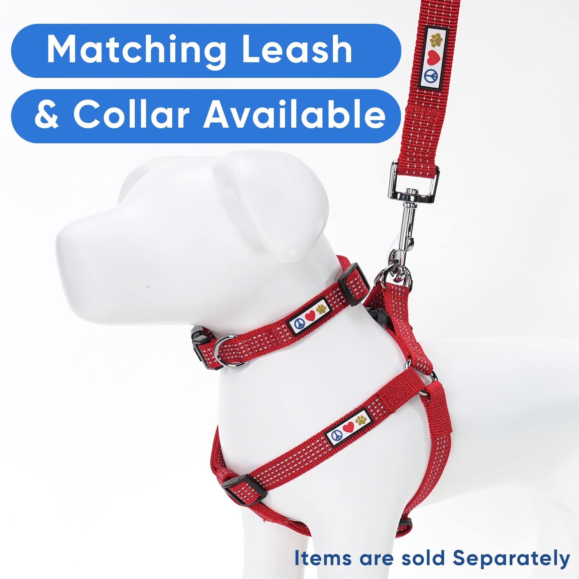 Pawtitas Dog Harness Small Sized Dog Red Dog Harness Step in from a Senior Dog to a Puppy Harness Adjustable Reflective Dog Harn
